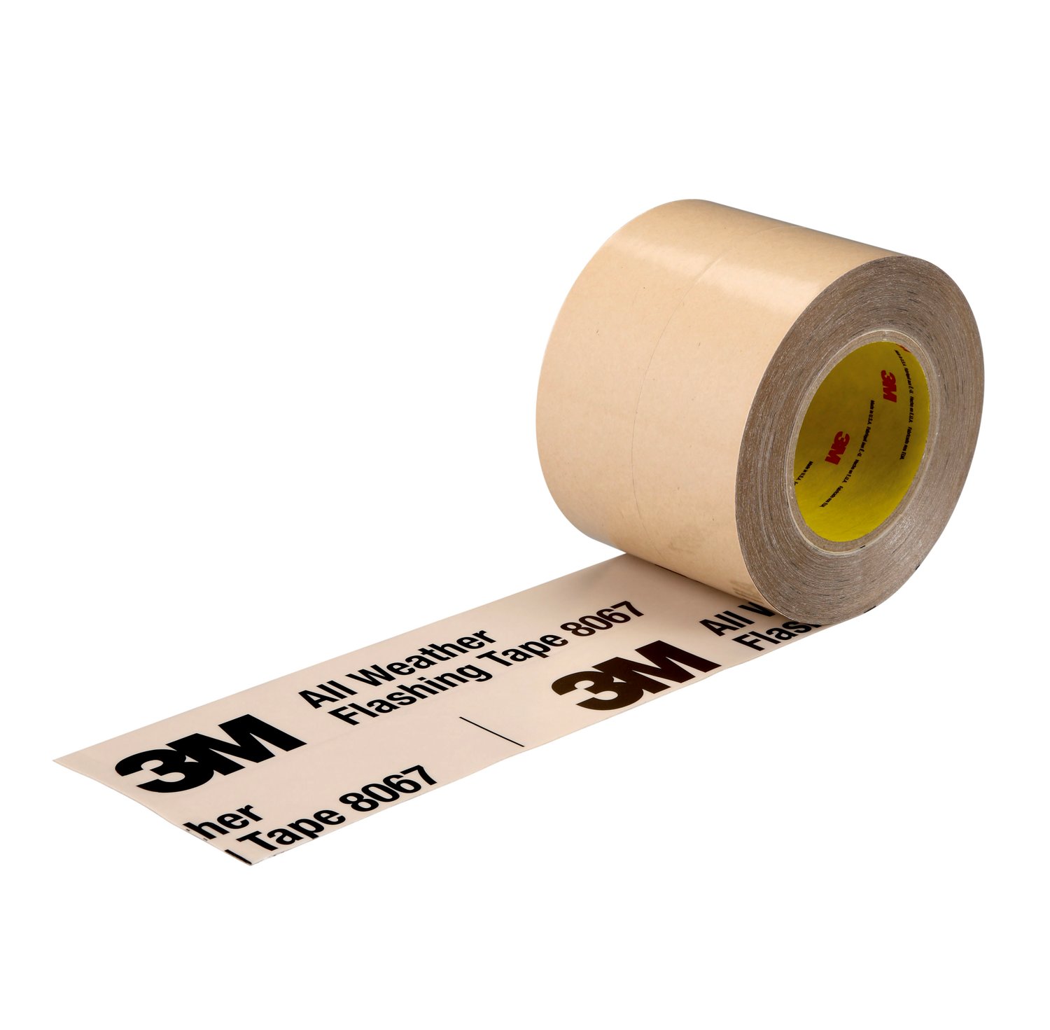7000049774 - 3M All Weather Flashing Tape 8067, Tan, 3 in x 75 ft, 12 Rolls/Case, Slit Liner (2-1 Slit)