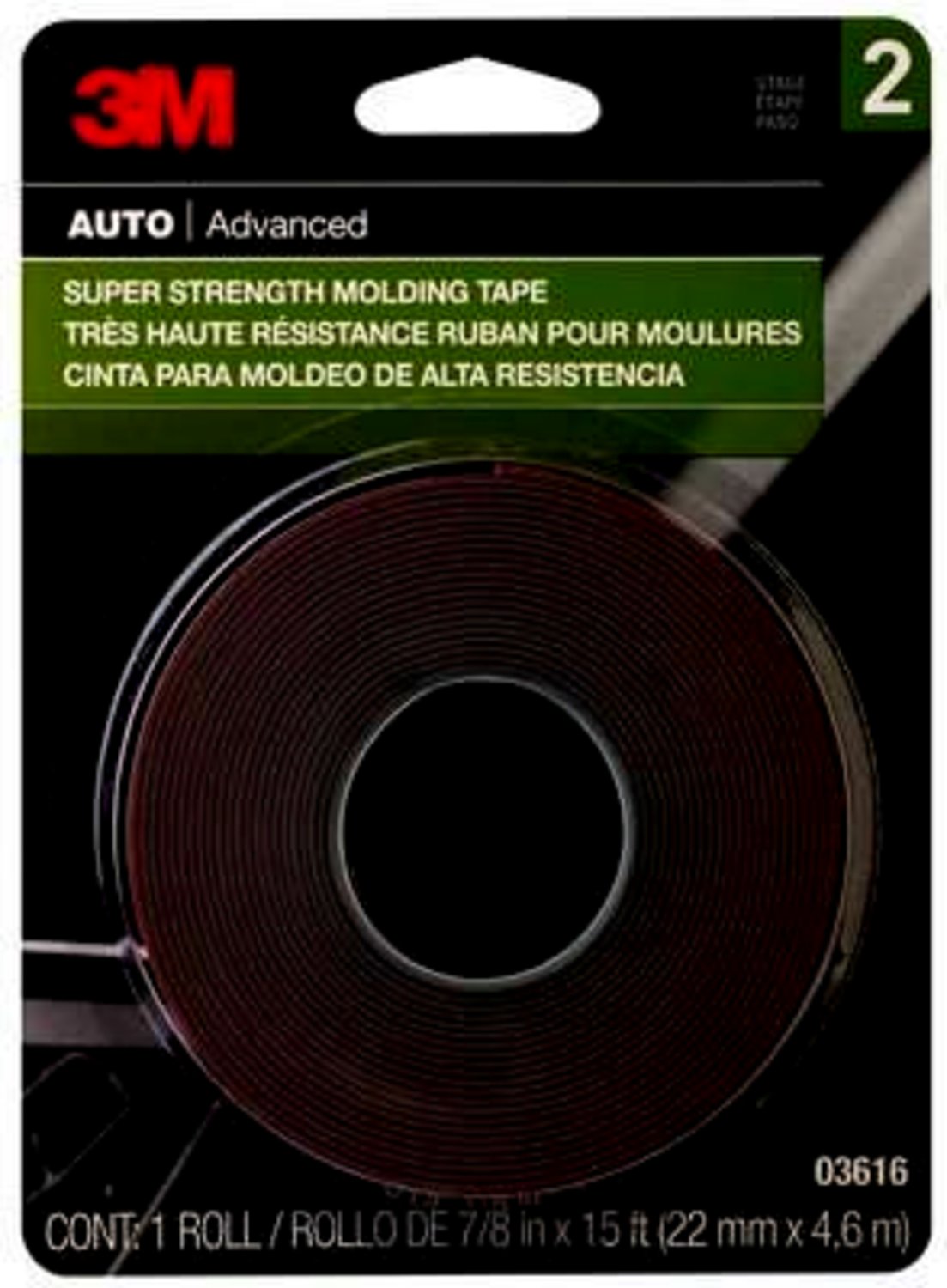7000000532 - 3M Super Strength Molding Tape, 03616, 7/8 in x 15 ft, 24 per case