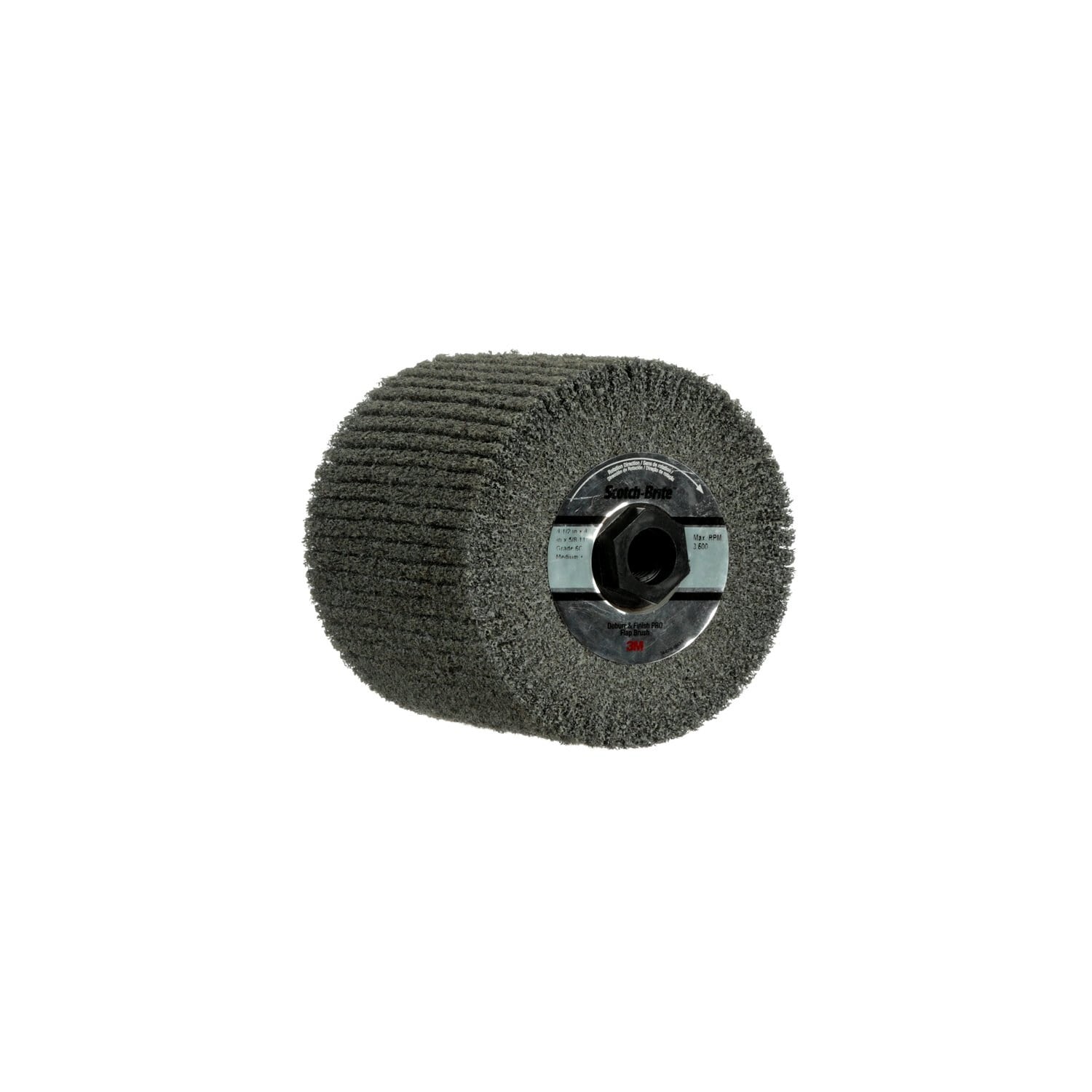 7100159570 - Scotch-Brite Deburr & Finish PRO Finishing Flap Brush, 6C Medium+, 4- 1/2 in x 6 in x 1-1/4 in