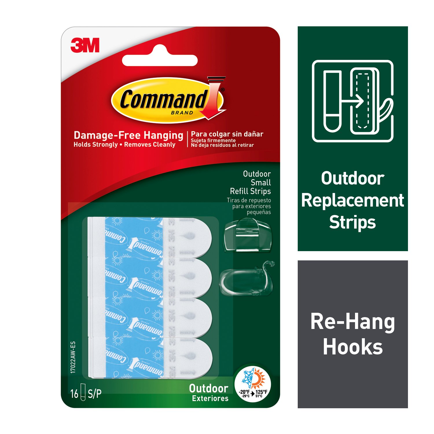 7010300563 - Command Outdoor Small Refill Strips 17022AW-ES