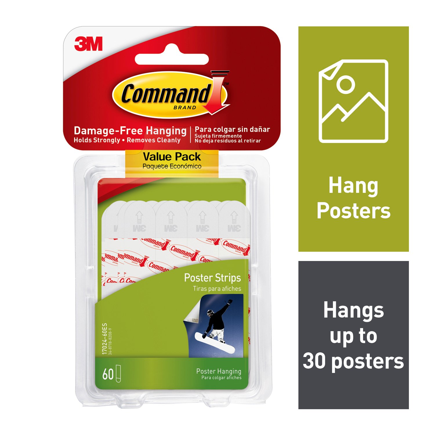 7010371328 - Command Poster Strips, Value Pack 60 strips, 17024-60ES
