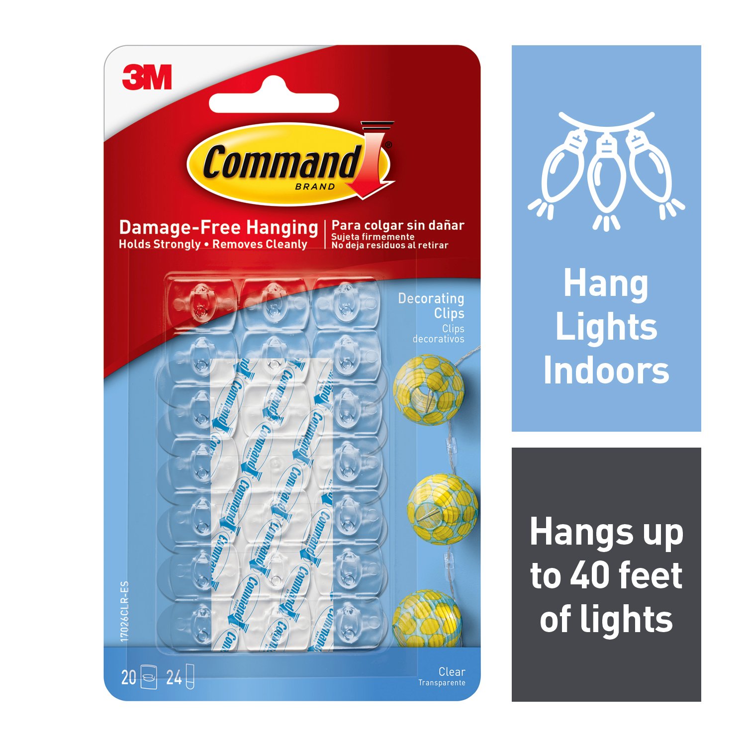 7000038172 - Command Clear Decorating Clips 17026CLR, 20 Clips, 24 Strips/Pack,
6/Bags, 36 Packs/Case