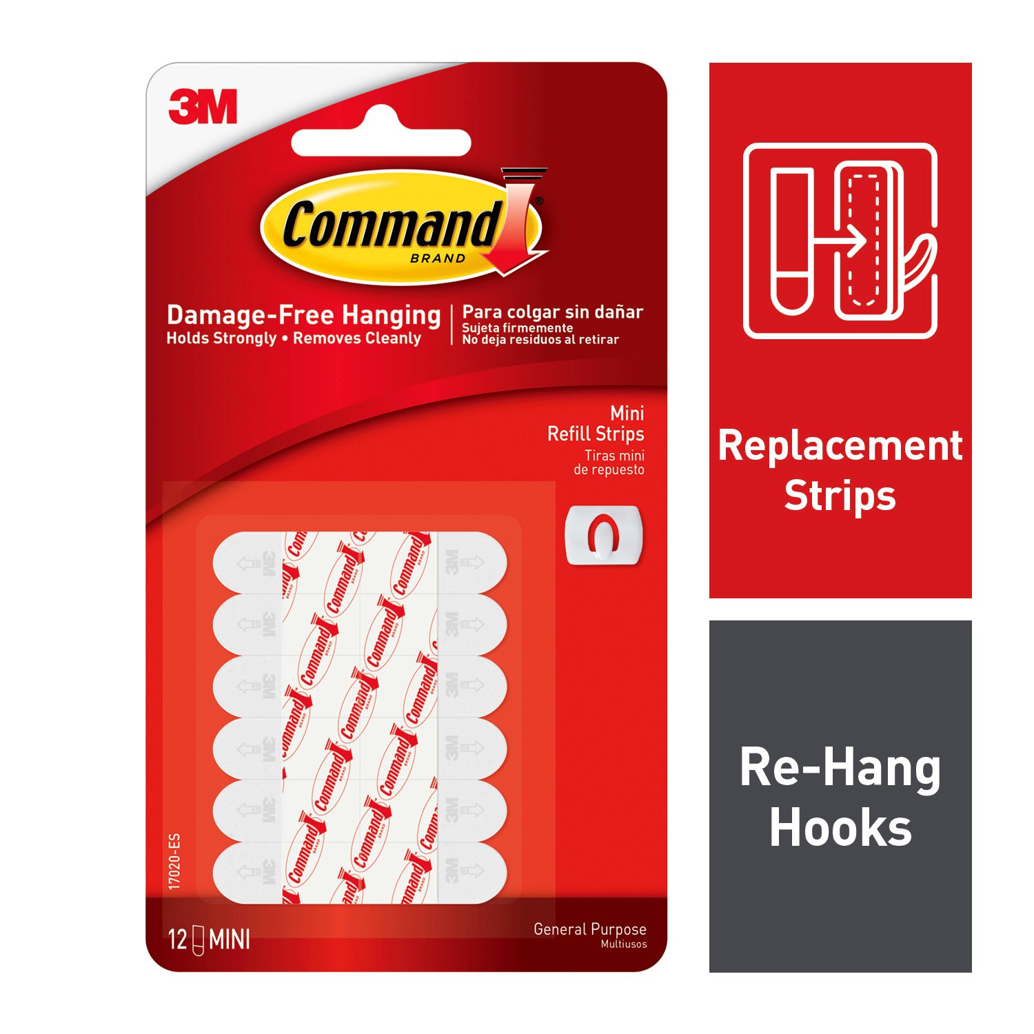 7000048010 - Command Mini Refill Strips 17020-ES