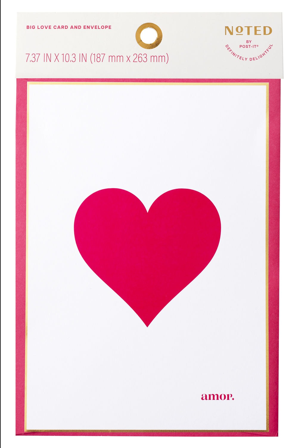 7100399833 - Post-it Noted Oversized Card NTDV26-LC-1, Pink, 7.37x10.37in (18.7 x 26.3cm)