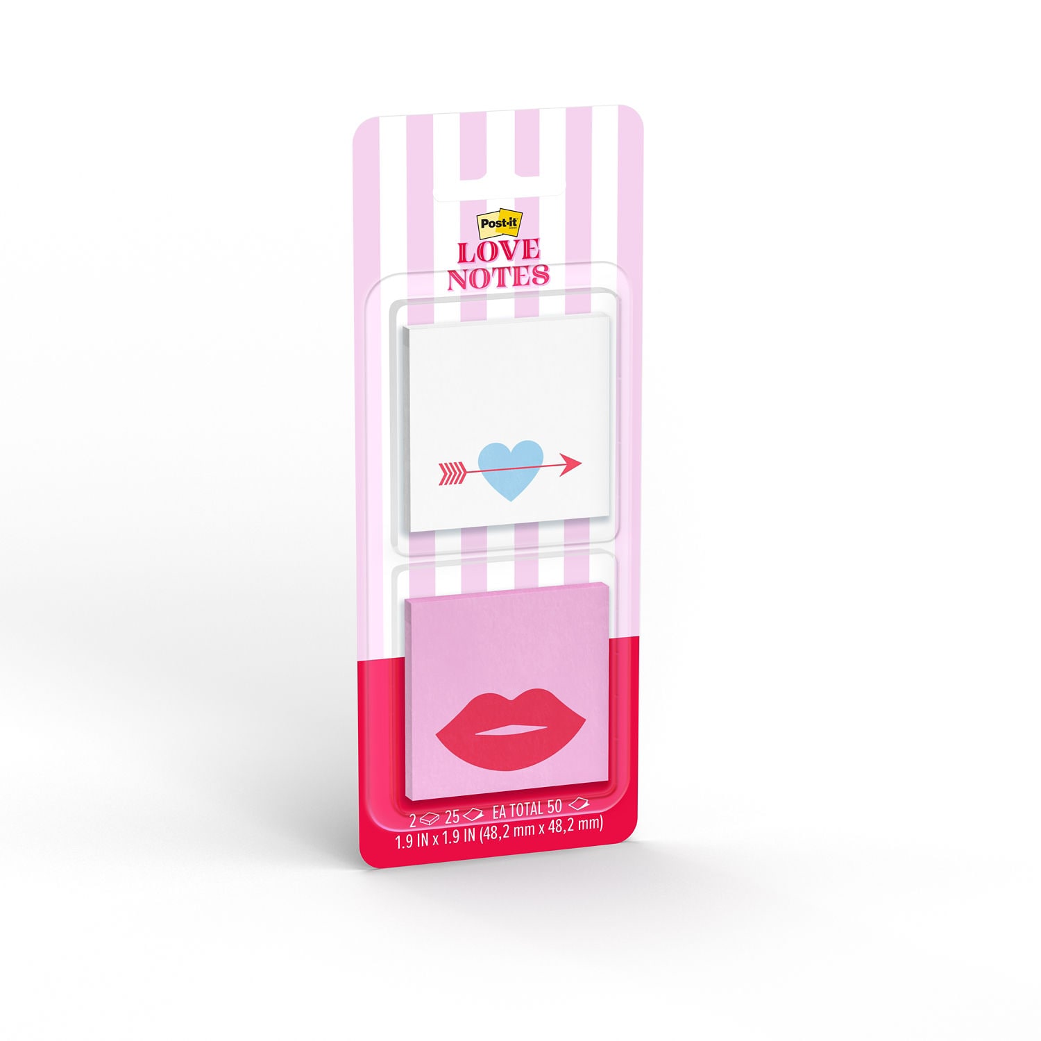 7100402693 - Post-it Arrow-Lips Die Note Set SVAL26-LN-1, 1.9x1.9in (48.2x48.2mm), 2 pads, 25 sheets/pad, 100% PEFC, SGSCH-PEFC-COC-110078