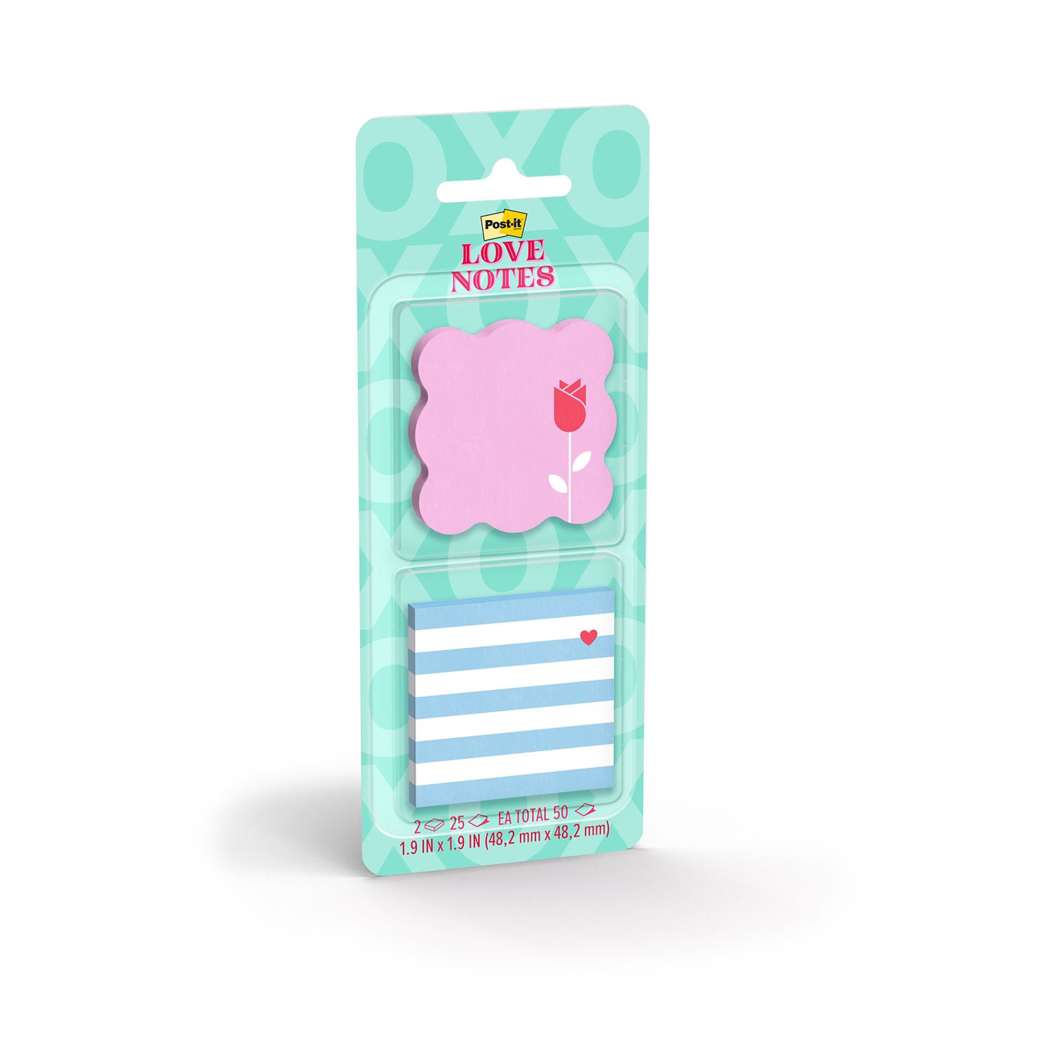 7100402704 - Post-it Note Die cut mixed Set SVAL26-LN-4, 1.9x1.9in (48.2x48.2mm) 2 pads, 25 sheets per pad 100% PEFC, SGSCH-PEFC-COC-110078