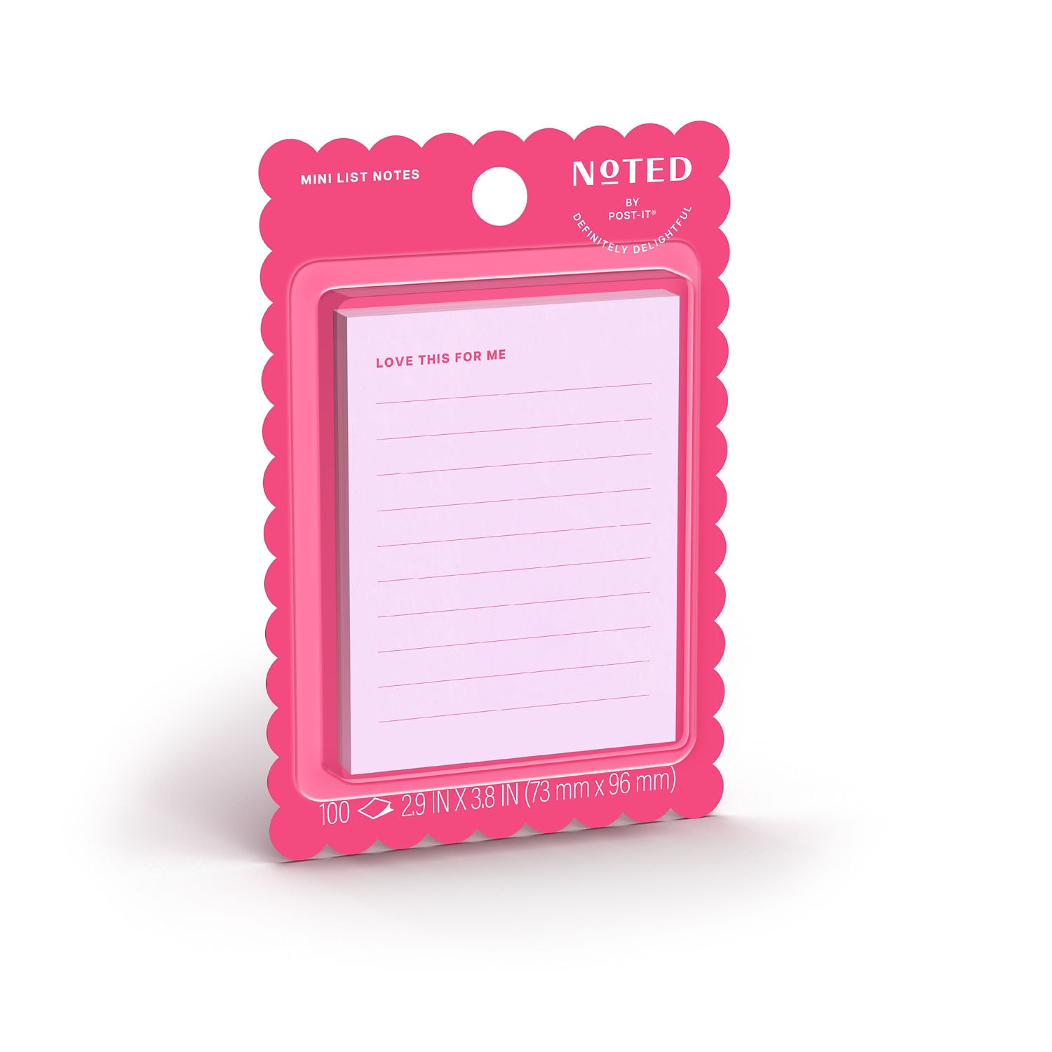 7100400470 - Post-it List Notes NTDV26-34-1, Pink, 100 sheet, 2.9 x 3.8 in (73 mm x 96 mm), 100% PEFC, SGSCH-PEFC-COC-110078