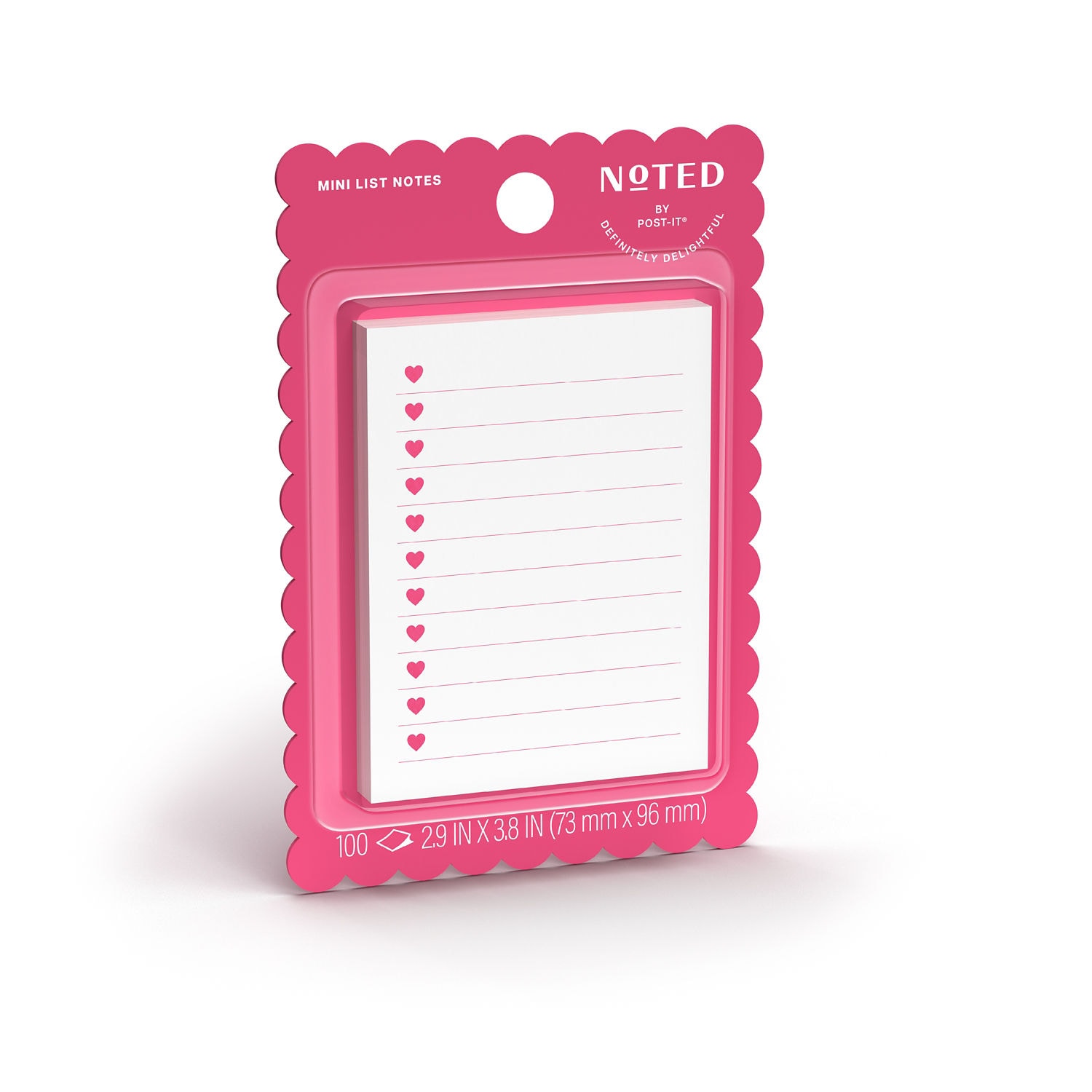 7100400696 - Post-it List Notes NTDV26-34-2, White-Pink, 100 sheet, 2.9 x 3.8 in (73 mm x 96 mm), 100% PEFC, SGSCH-PEFC-COC-110078