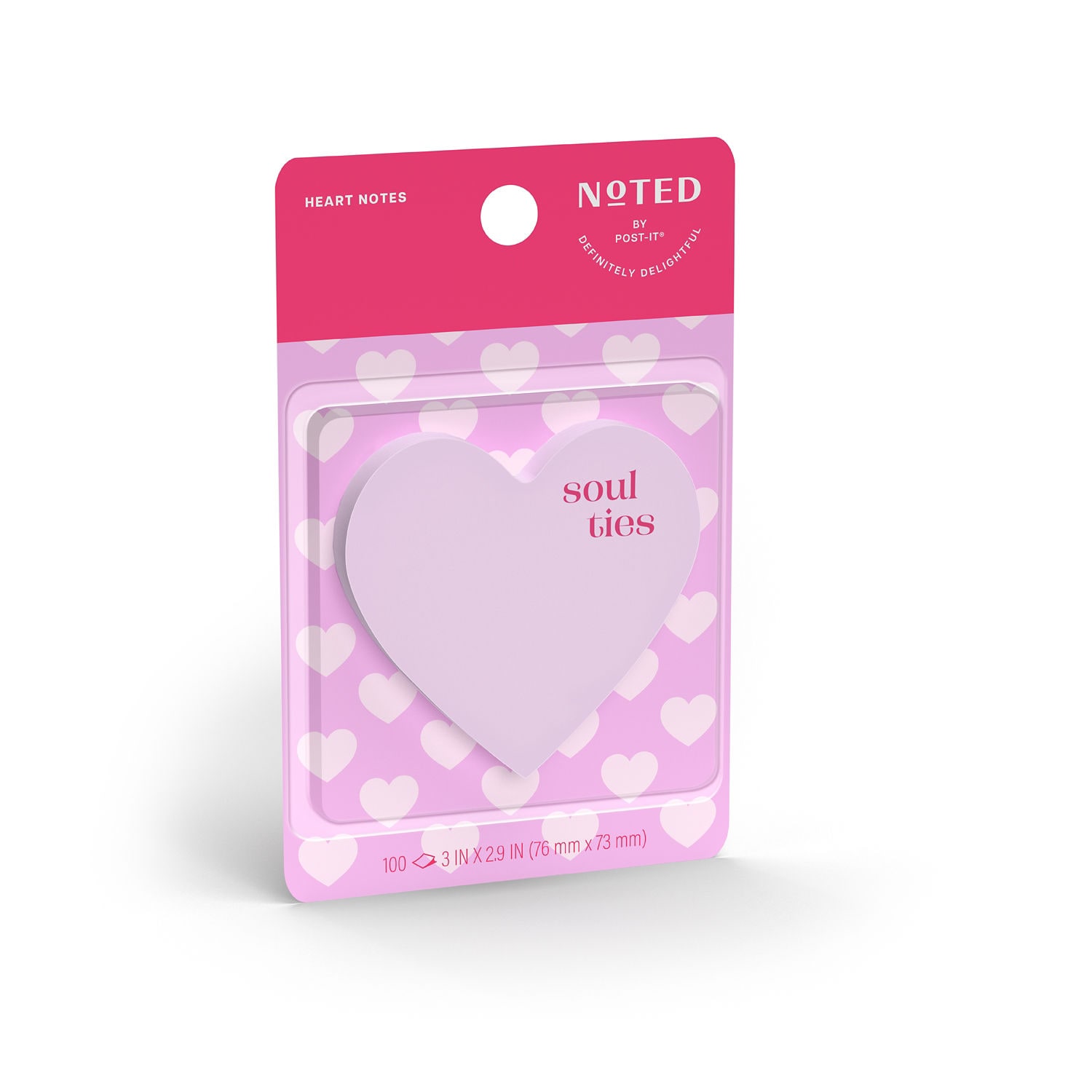 7100400522 - Post-it List Notes NTDV26-HRT-1, Light Pink, 3 x 2.9 in (76 mm x 73 mm), 100 sheet, 100% PEFC, SGSCH-PEFC-COC-110078