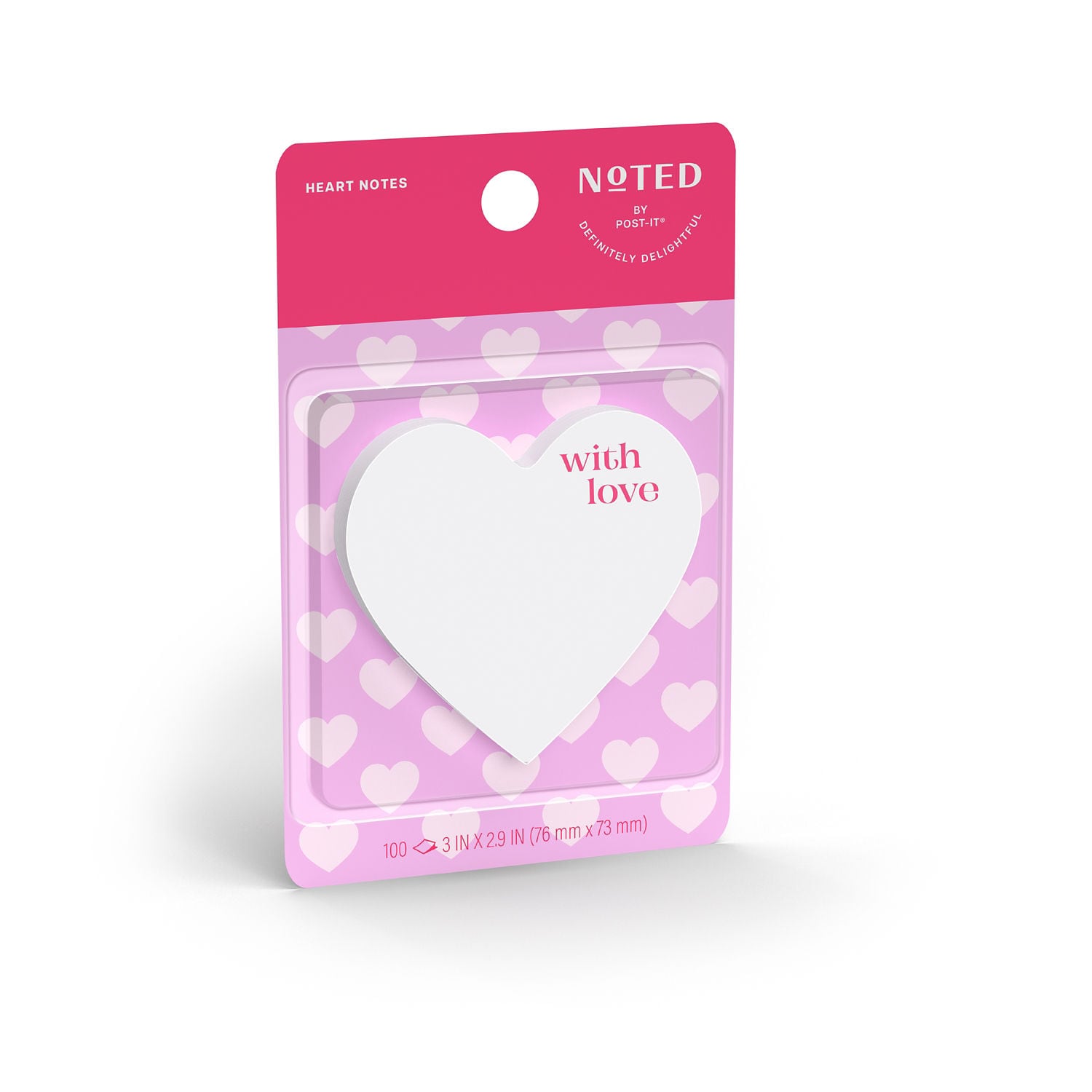 7100400388 - Post-it List Notes NTDV26-HRT-3, White, 100 sheet, 3 x 2.9 in (76 mm x 73 mm), 100% PEFC, SGSCH-PEFC-COC-110078