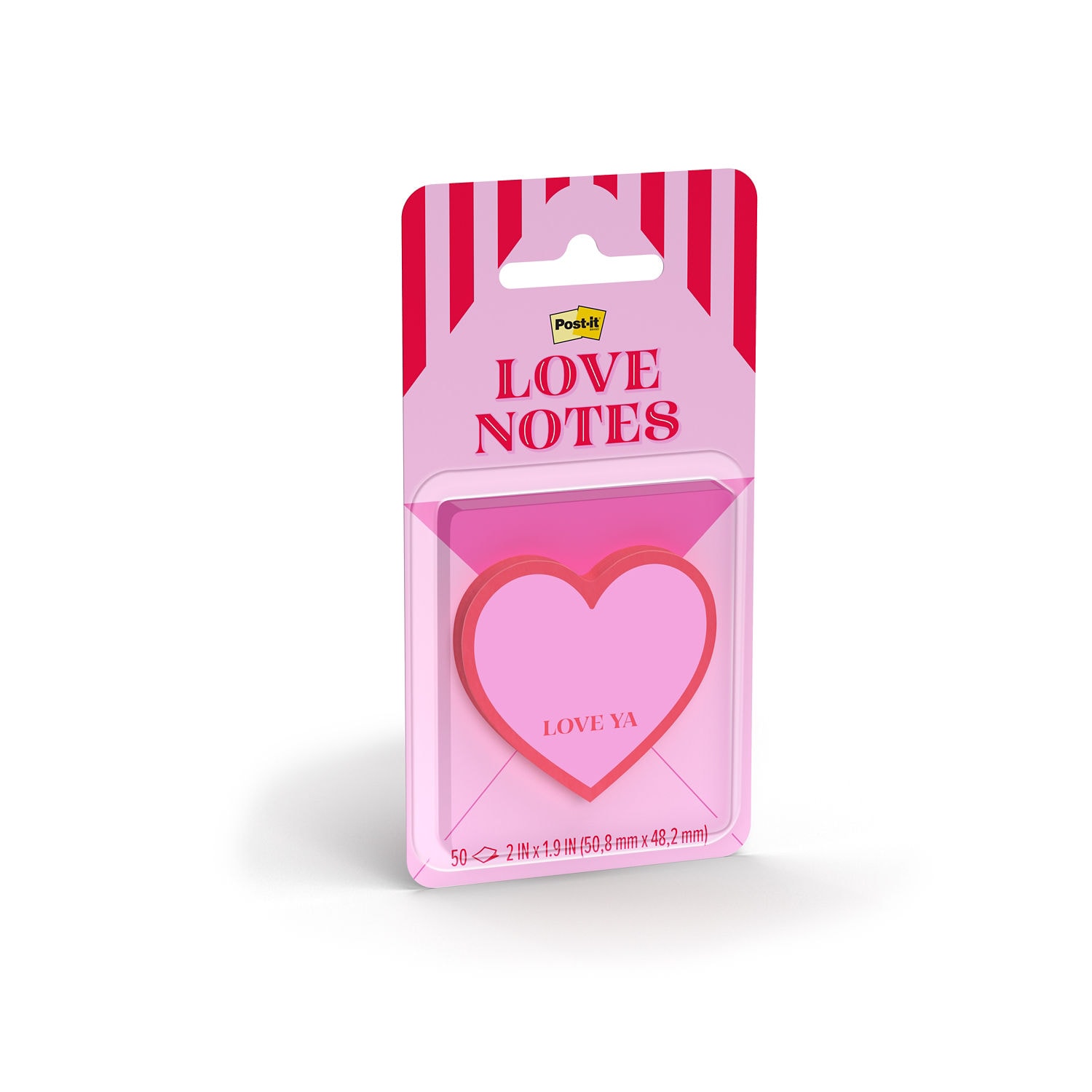 7100402384 - Post-it HeartNotes Love Ya SVAL26-HN-3, 2 x 1.9in (50.8 x 48.2mm), 100% PEFC, SGSCH-PEFC-COC-110078
