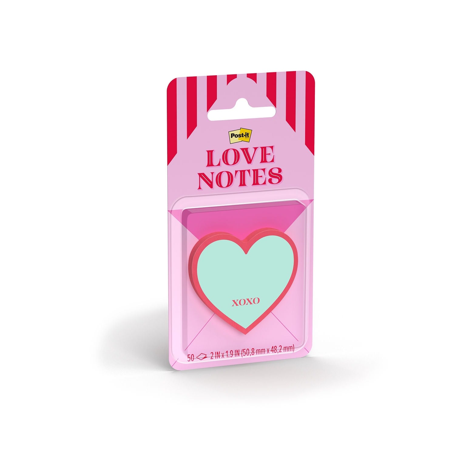 7100402278 - Post-it Heart Notes XOXO SVAL26-HN-4, 2 x 1.9in (50.8 x 48.2mm), 100% PEFC, SGSCH-PEFC-COC-110078