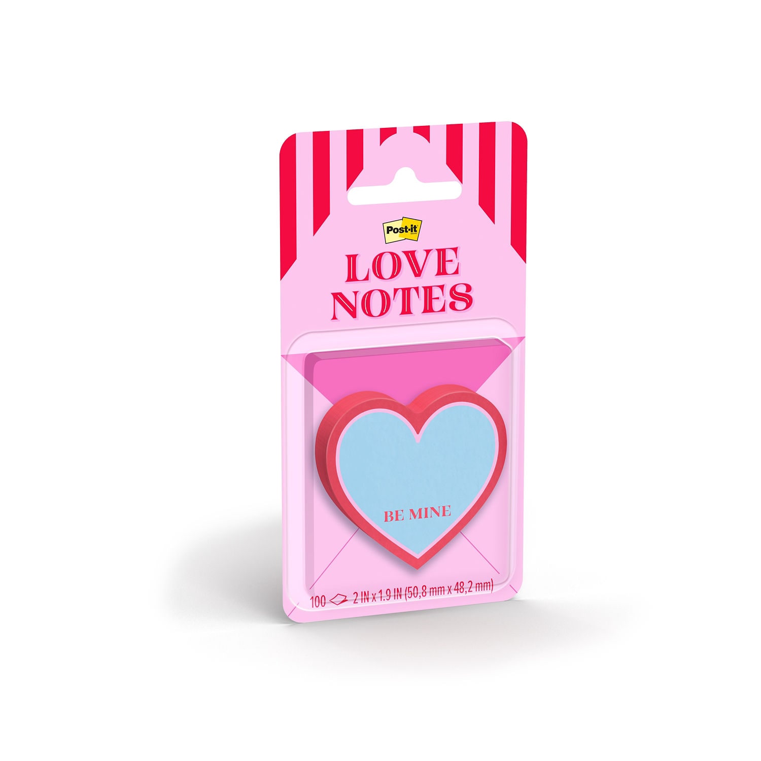 7100402201 - Post-it Heart Note SVAL26-HN-6, 2 x 1.9in (50.8 x 48.2mm), Light Blue-Red, 100 sheet 100% PEFC, SGSCH-PEFC-COC-110078