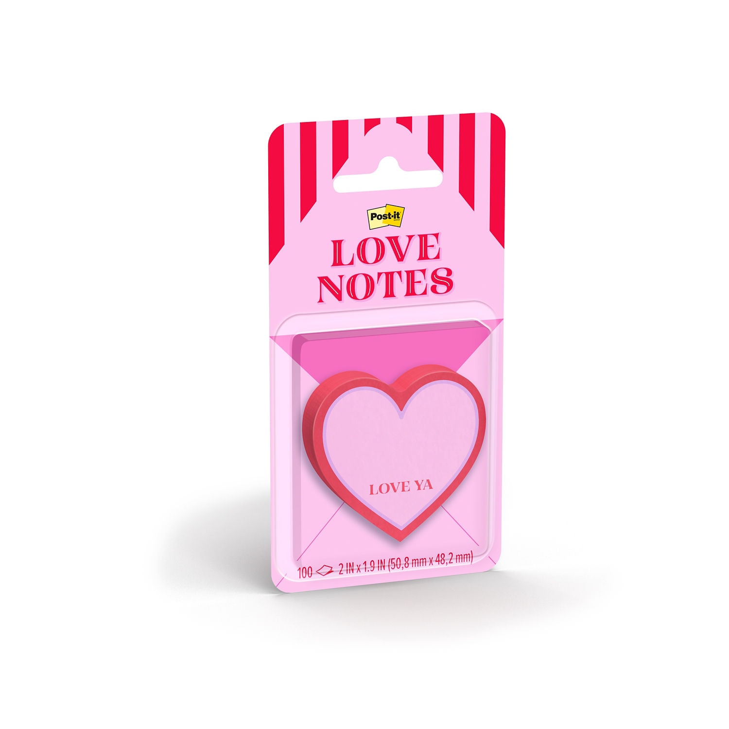 7100402314 - Post-it Heart Note SVAL26-HN-7, 2 x 1.9 in (50.8 x 48.2mm), Pink-Red, 100 Sheet, 100% PEFC, SGSCH-PEFC-COC-110078