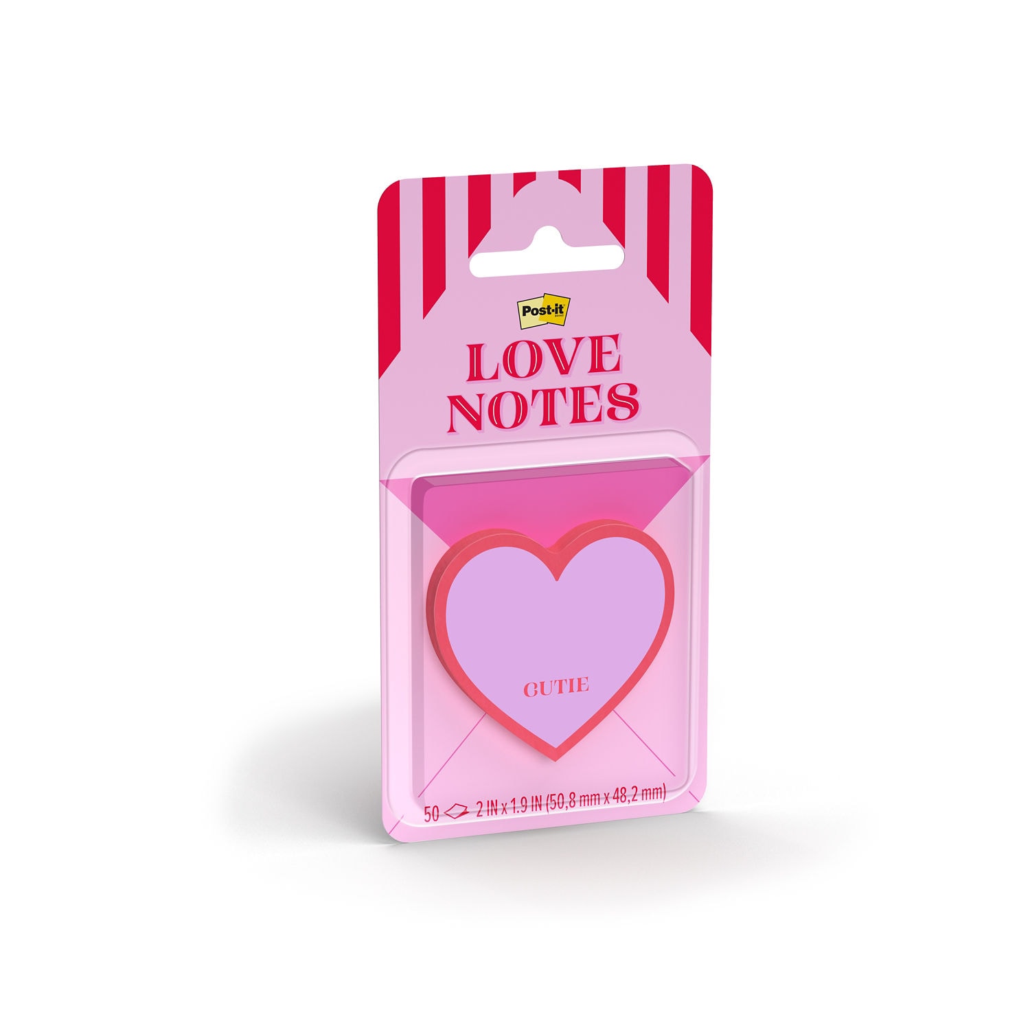 7100402407 - Post-it Heart Note Cutie SVAL26-HN-1, 2 x 1.9in (50.8 x 48.2mm), 100% PEFC, SGSCH-PEFC-COC-110078