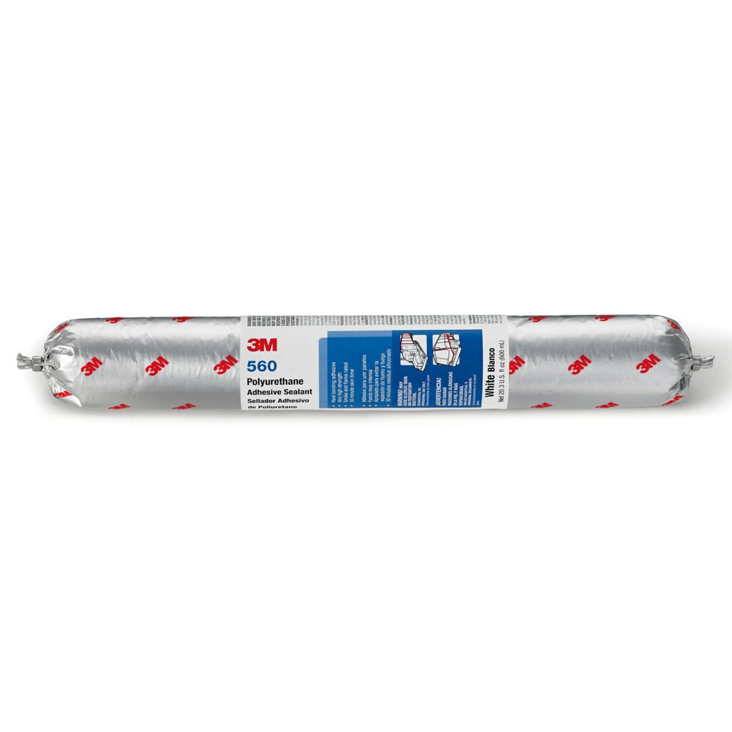 7100198014 - 3M Polyurethane Adhesive Sealant 560, White, 600 mL Sausage Pack, 12/Case