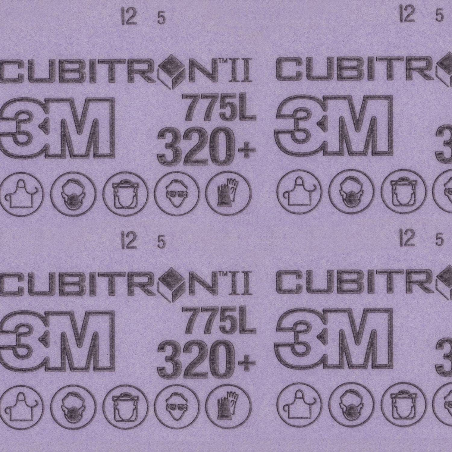 7100408778 - 3M Cubitron II Hookit Film Sheet 775L, 320+ 3MIL, 3 in x 8 in