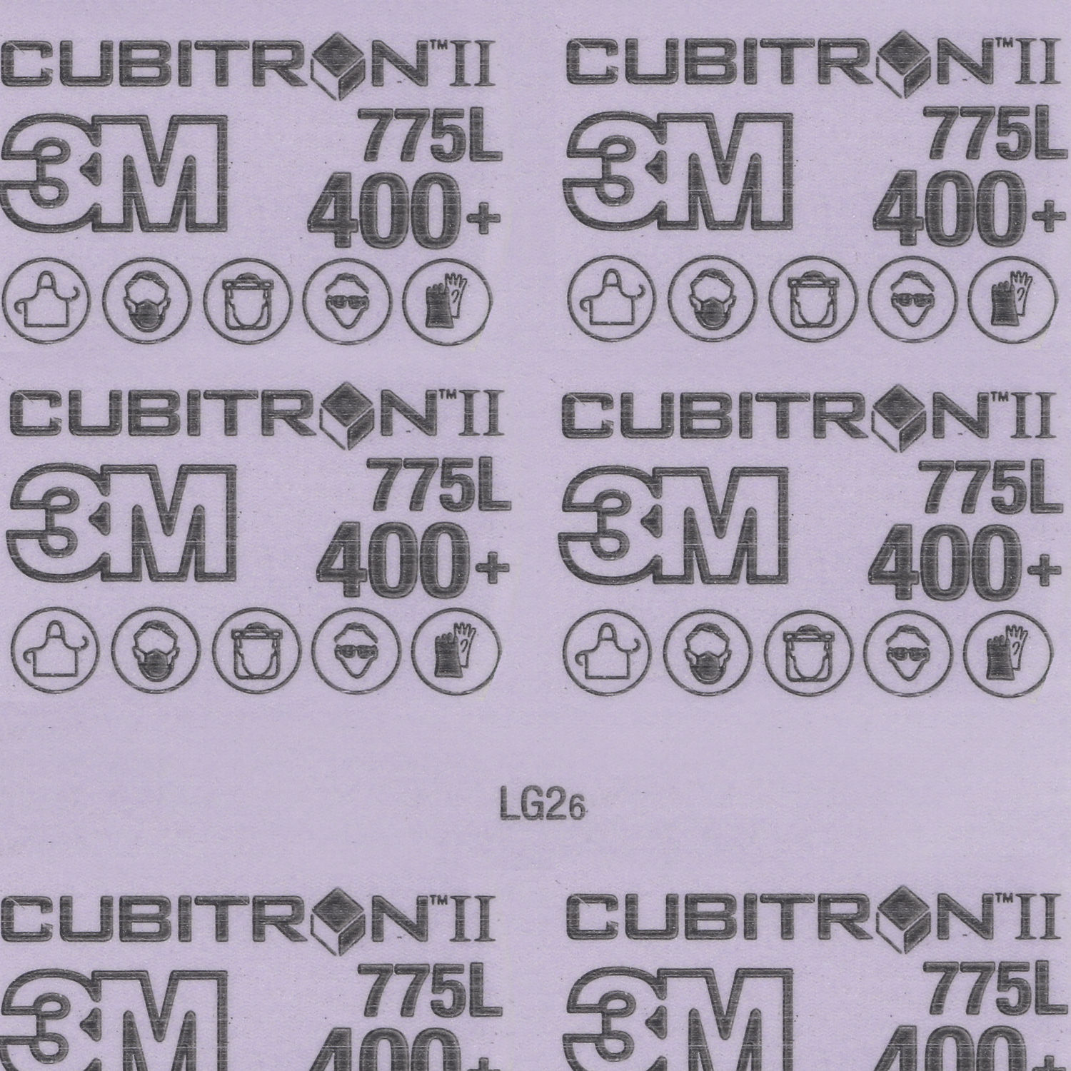 7100408779 - 3M Cubitron II Hookit Film Sheet 775L, 400+ 3MIL, 3 in x 8 in