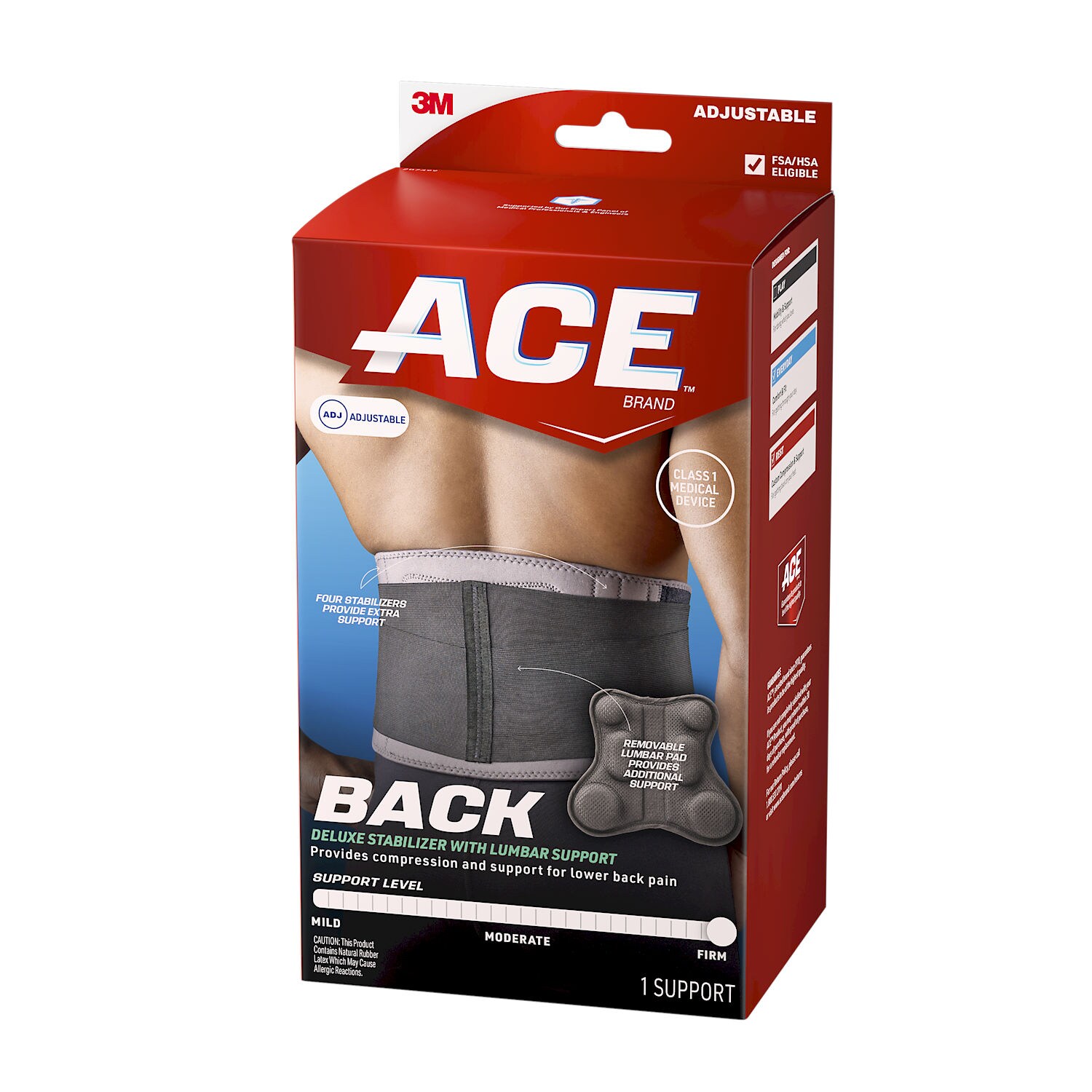 7100389944 - ACE Brand Deluxe Back Stabilizer with Lumbar Support 207399, Adjustable