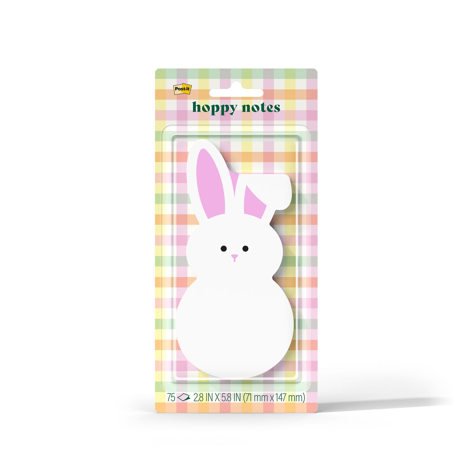 7100404714 - Post-it Square Note White-Pink EAS26-HN-5, 2.8in x 5.8in (71mmx147mm). 100 sheet, 100% PEFC, SGSCH-PEFC-COC-110078