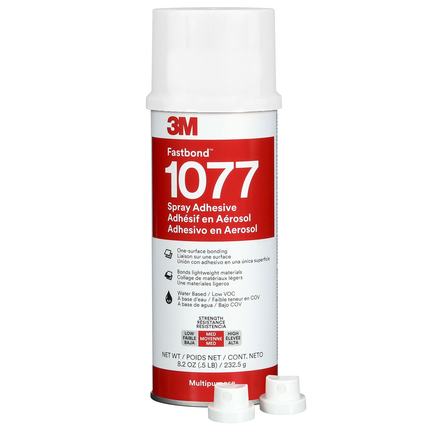 7100373887 - 3M Fastbond Water-Base Multipurpose Adhesive 1077, Low VOC <6%, Neutral, Net Wt 8.2 oz, 6 Can/Case