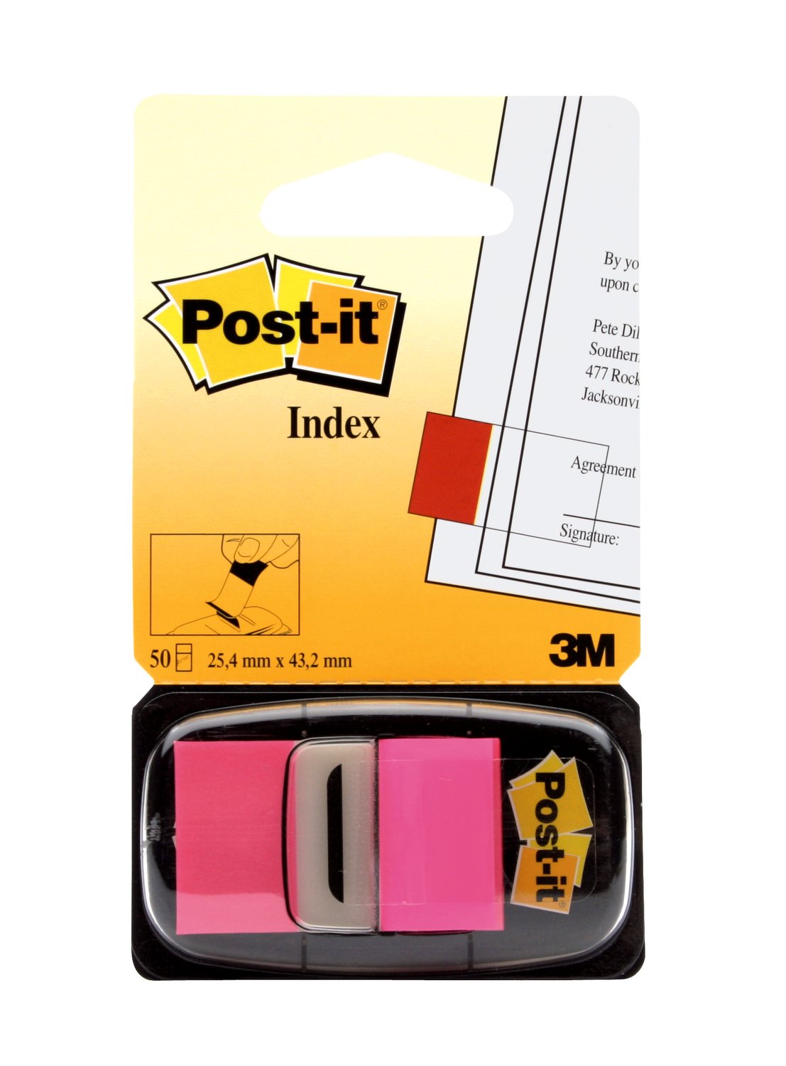 7000029845 - Post-it Flags 680-21 (36) 1 in. x 1.7 in. (25,4 mm x 43,2 mm) Bright Pink