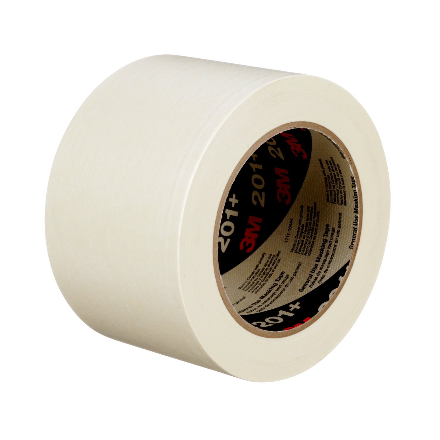 7000124884 - 3M General Use Masking Tape 201+, Tan, 72 mm x 55 m, 4.4 mil, 12 Roll/Case