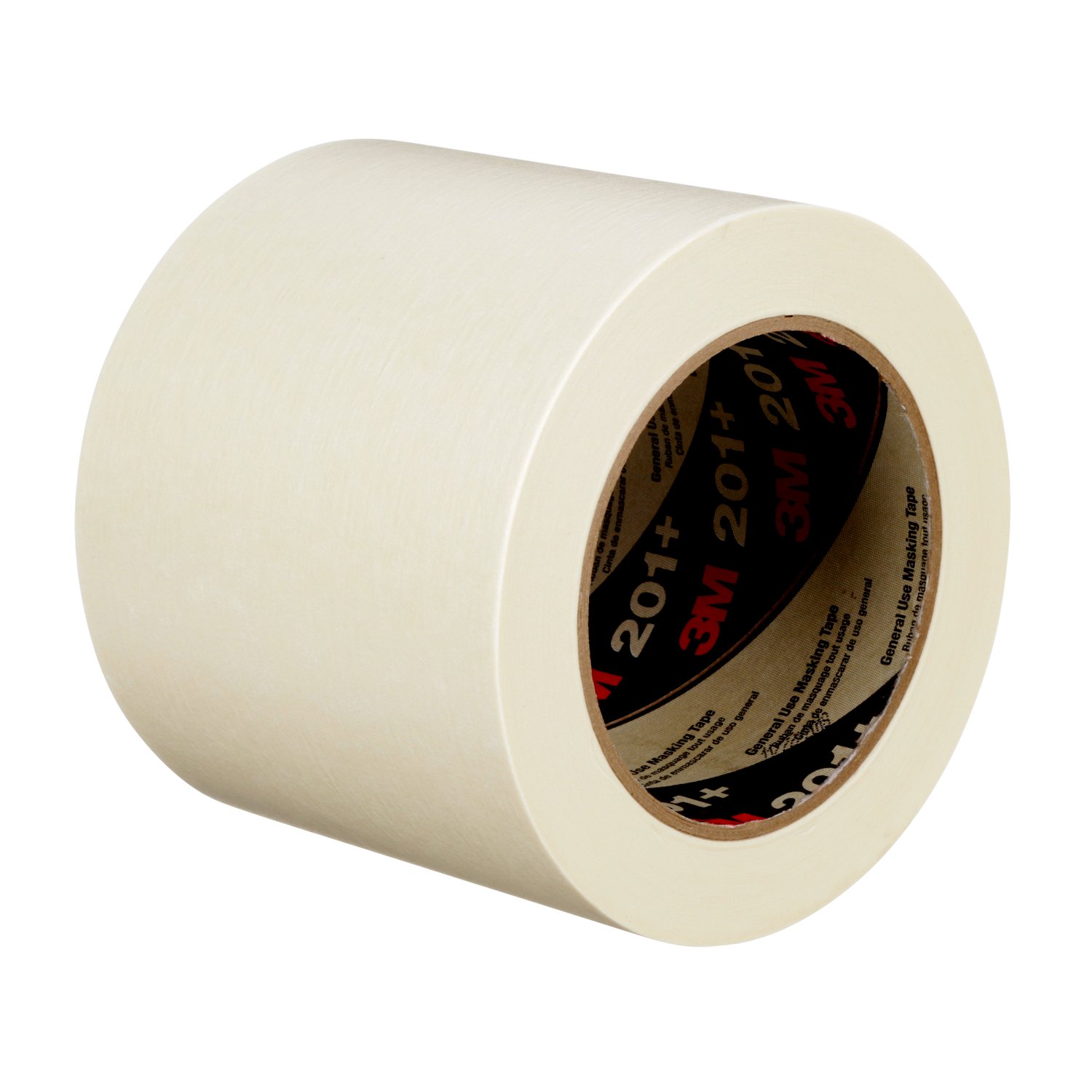 7000124885 - 3M General Use Masking Tape 201+, Tan, 96 mm x 55 m, 4.4 mil, 8 Roll/Case