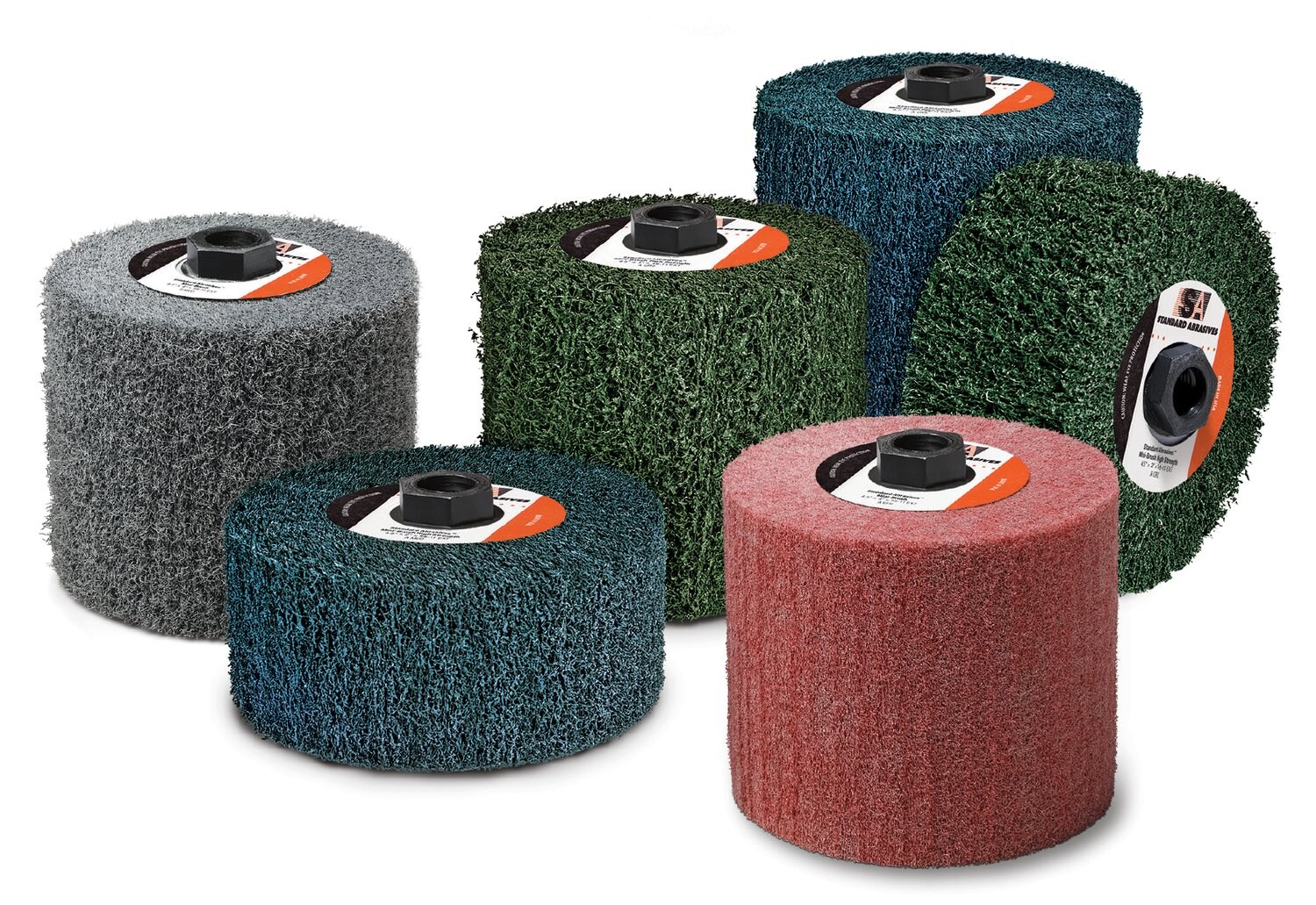 7010369377 - Standard Abrasives MD Mini-Brush 875705, 4-1/2 in x 4 in x 5/8-11 FBO54 16-16 S MED Medium Density, 1 ea/Case