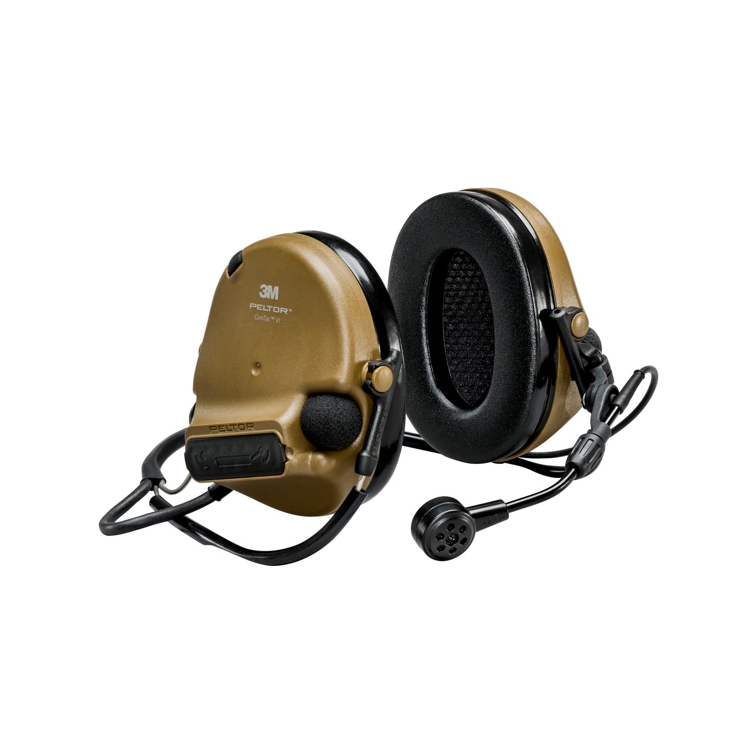 7100274425 - 3M PELTOR ComTac VI NIB Hearing Defender Headset MT20H682BB-09N CYS, Coyote Brown, Backband, 915 MHz, 10 ea/Case