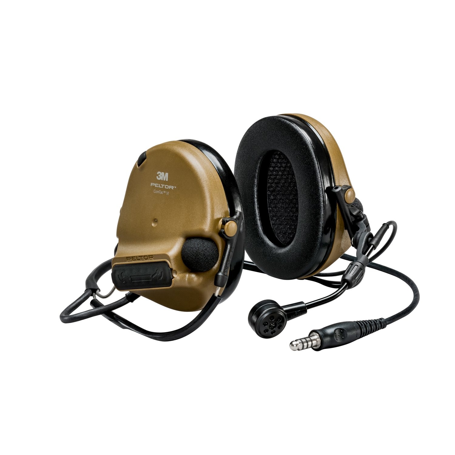 7100274459 - 3M PELTOR ComTac VI NIB Headset MT20H682BB-47N CYS, Single DL, Coyote Brown, Backband, 915 MHz, 10 ea/Case