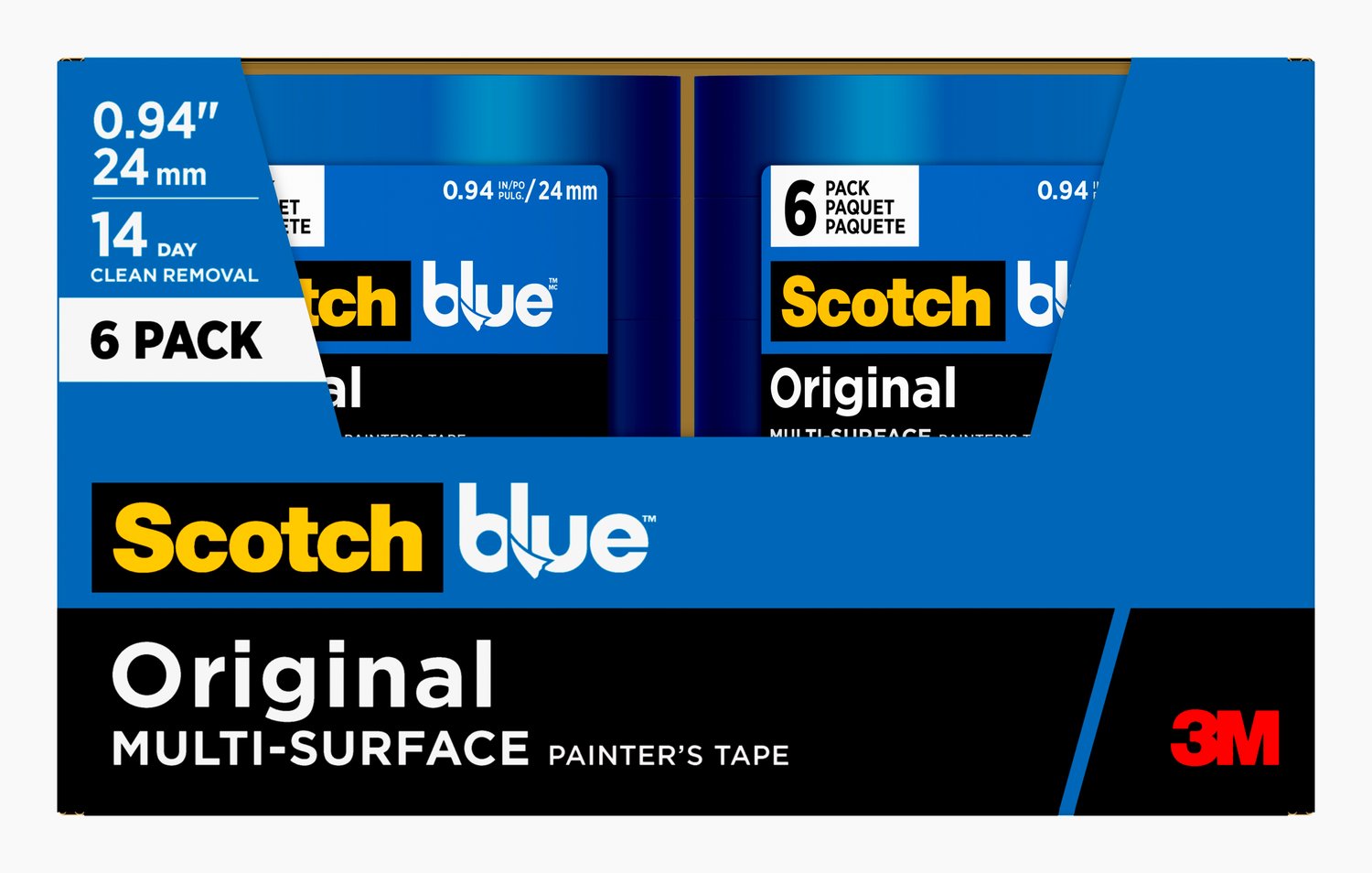 7100188447 - ScotchBlue Original Painter's Tape 2090-24EP6, 0.94 in x 60 yd (24mm x 54,8m), 6 rolls/pack