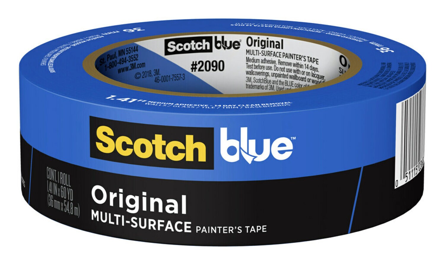 7100186419 - ScotchBlue Original Painter's Tape 2090-36AP, 1.41 in x 60 yd (36mm x
54,8m)