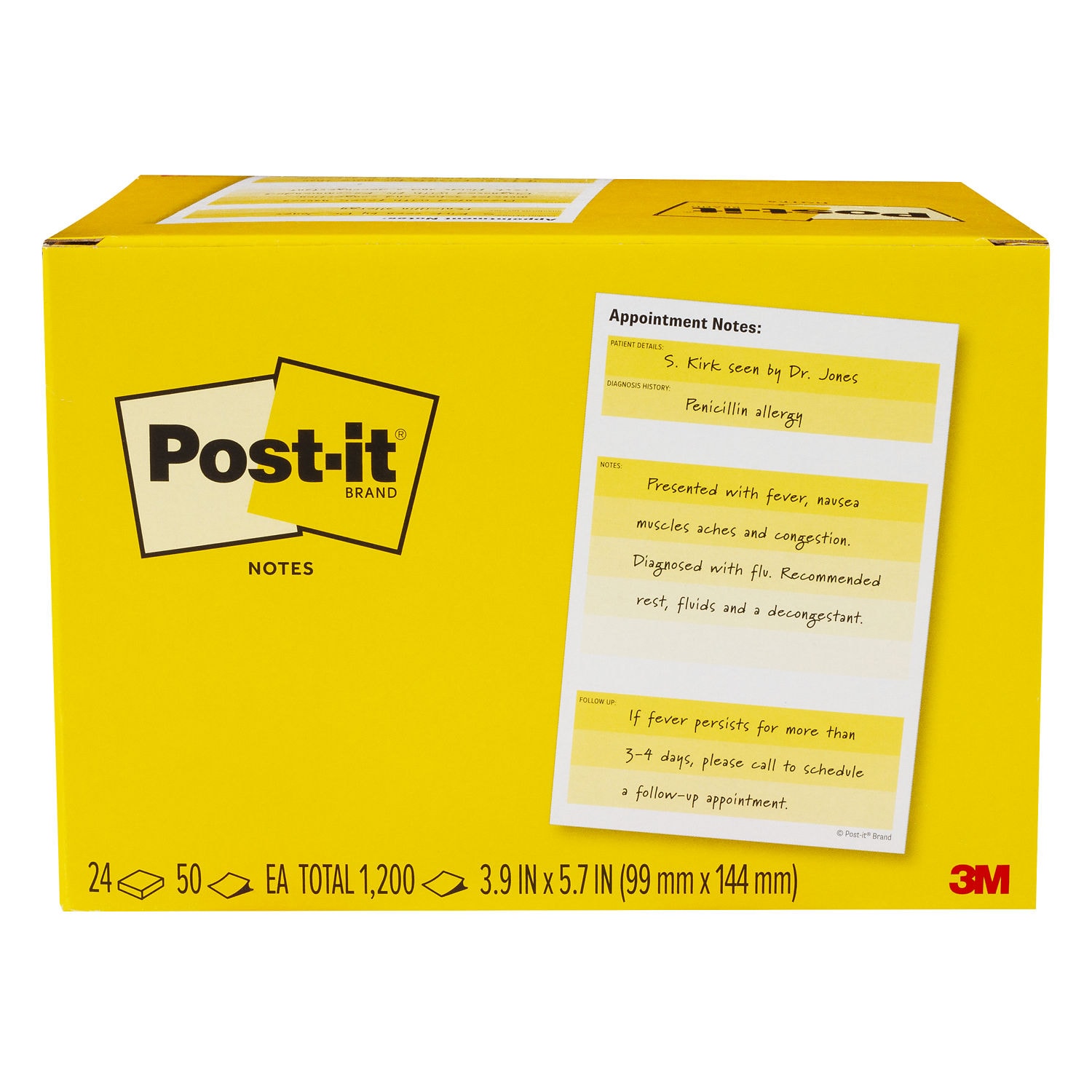 7100403714 - Post-it Notes Appointment Notes 660-24CP-PI, 3.9 in x 5.7 in (99 mm x 144.5 mm), 50 sheets/pad, 100% PEFC, SGSCH-PEFC-COC-110078