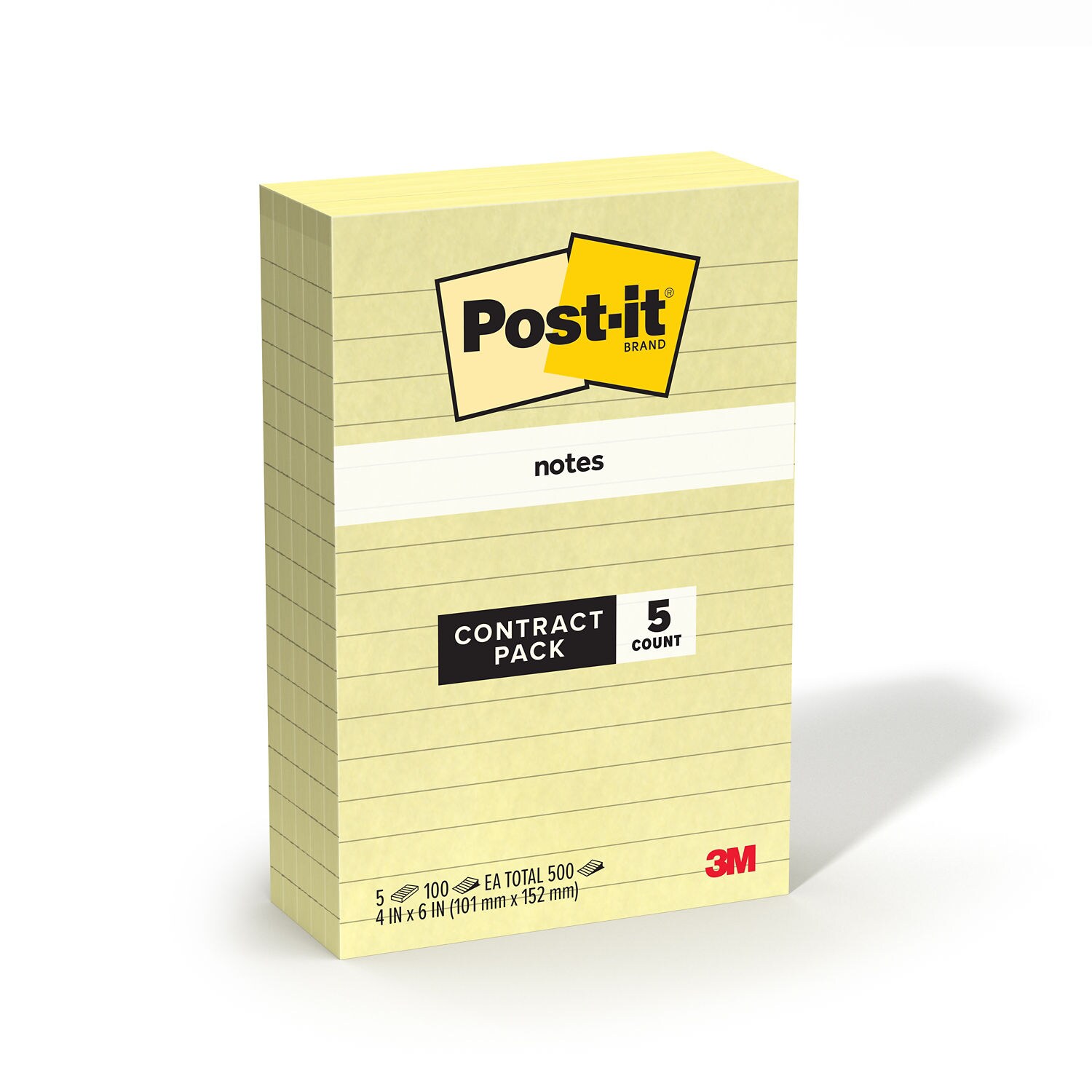 7100407886 - Post-it Notes 660-5CY-SV, Canary, 4x6in, 101x152m, 5 Pack, 100 Sheets, 100% PEFC, SGSCH-PEFC-COC-110078