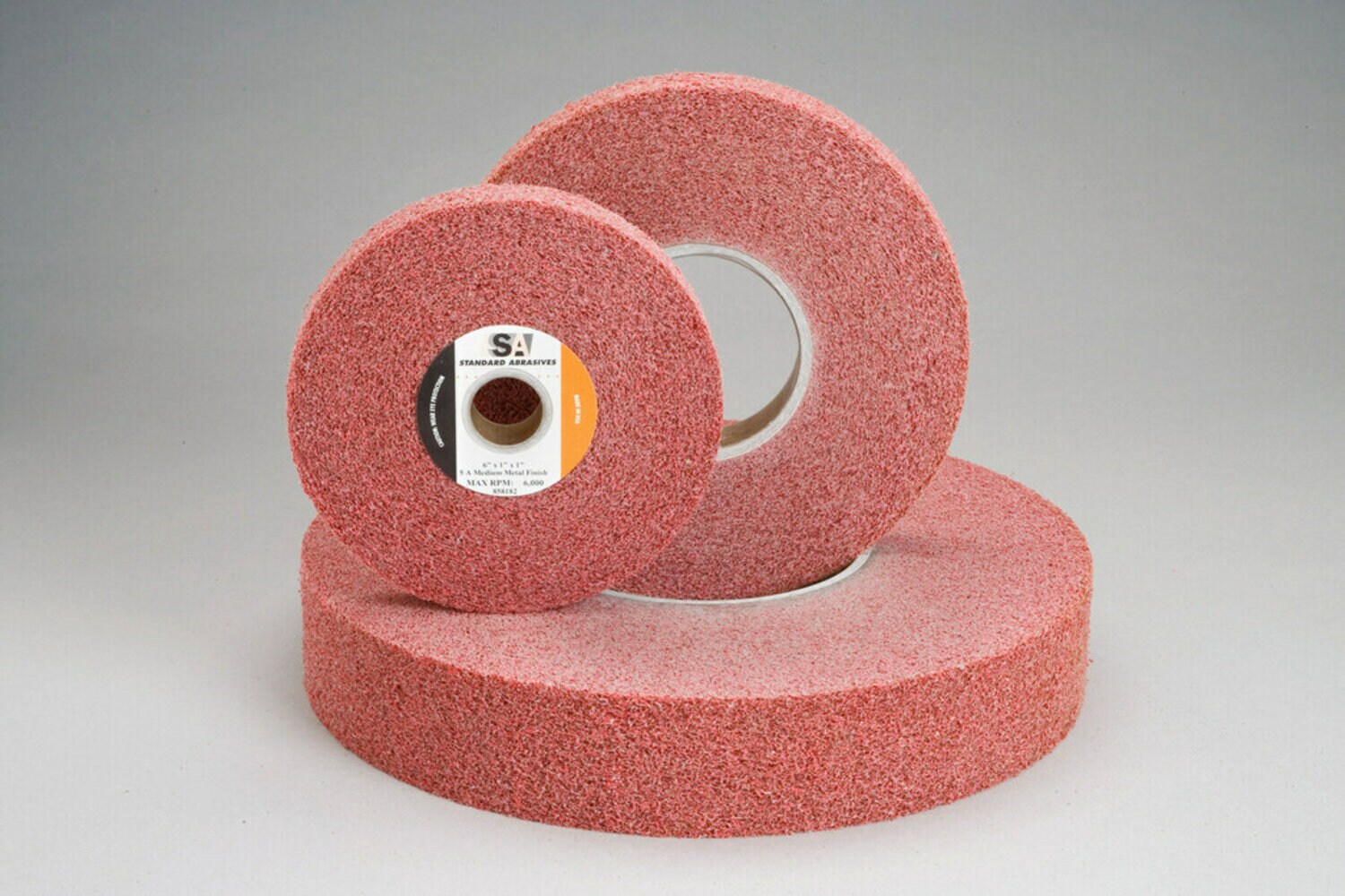 7010330364 - Standard Abrasives Metal Finishing Wheel 859282, 6 in x 2 in x 1 in 6A MED, 2 ea/Case