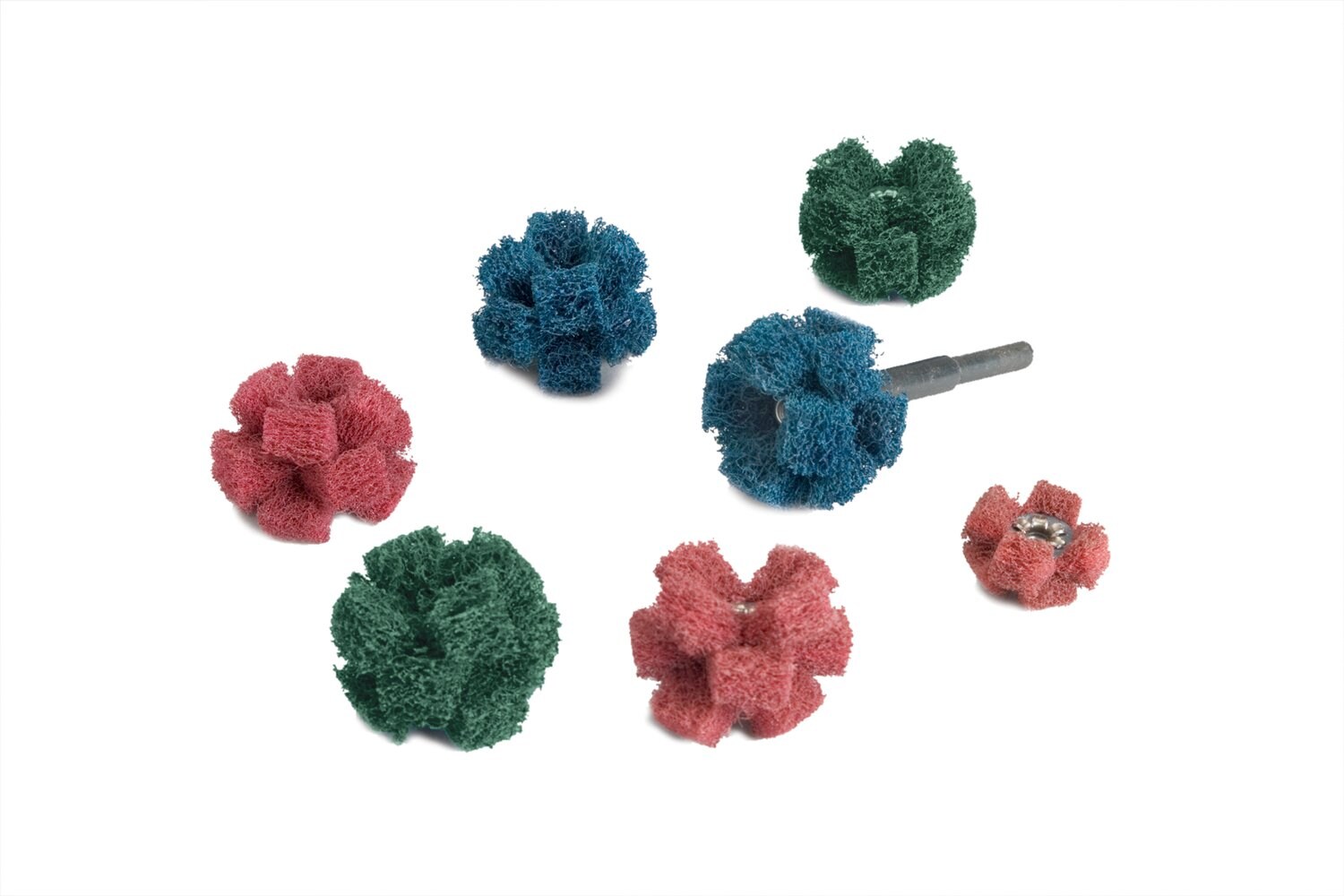 7000121819 - Standard Abrasives Buff and Blend Cross Buff GP, 725000, SiC VFN, 1-1/2 in x 1/2 in x 2 Ply x 8-32, 50/Carton, 500 ea/Case