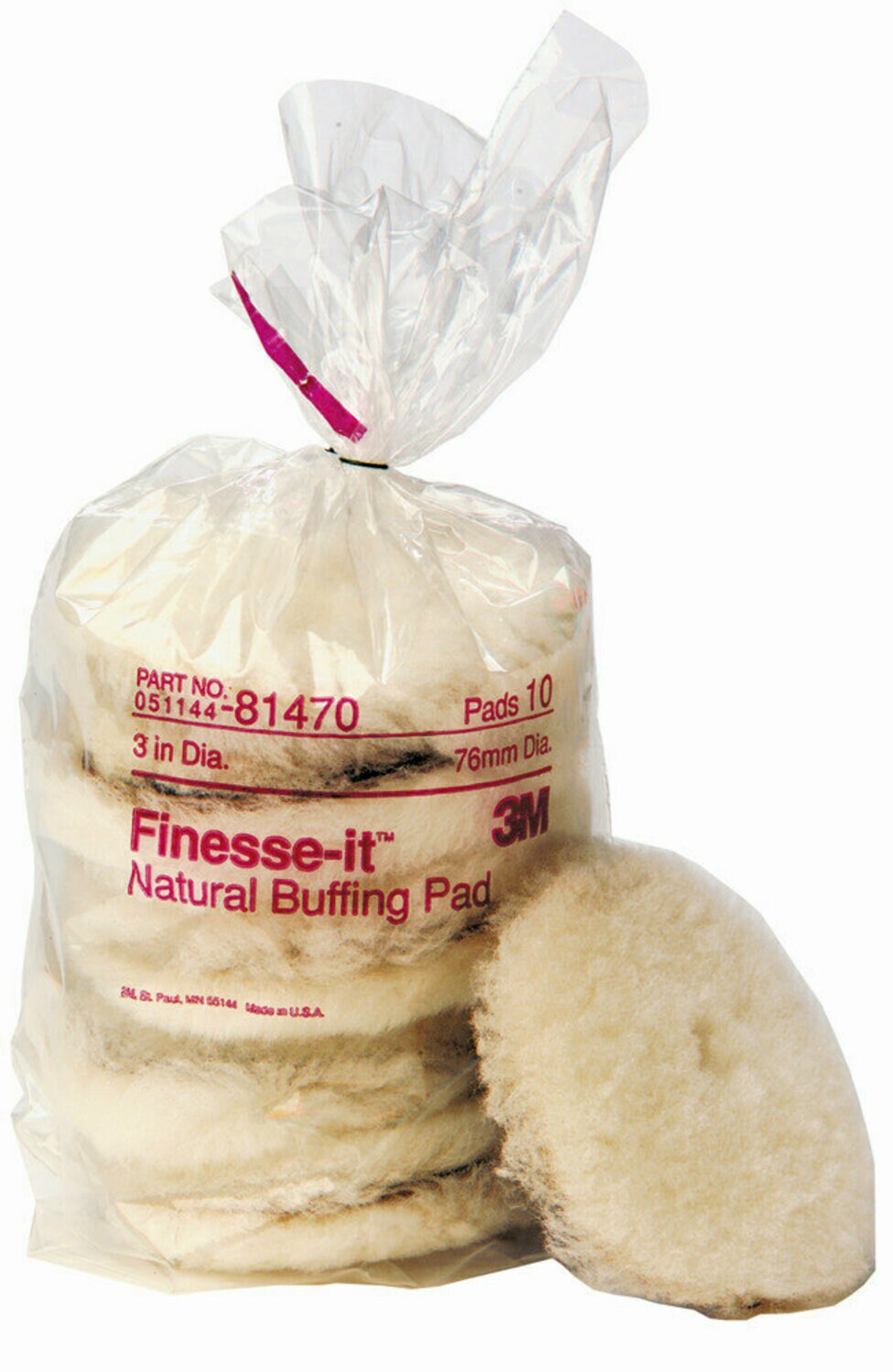 7000000580 - 3M Finesse-it Natural Buffing Pad, 81471, 5-1/4 in, 10/Bag, 50 ea/Case