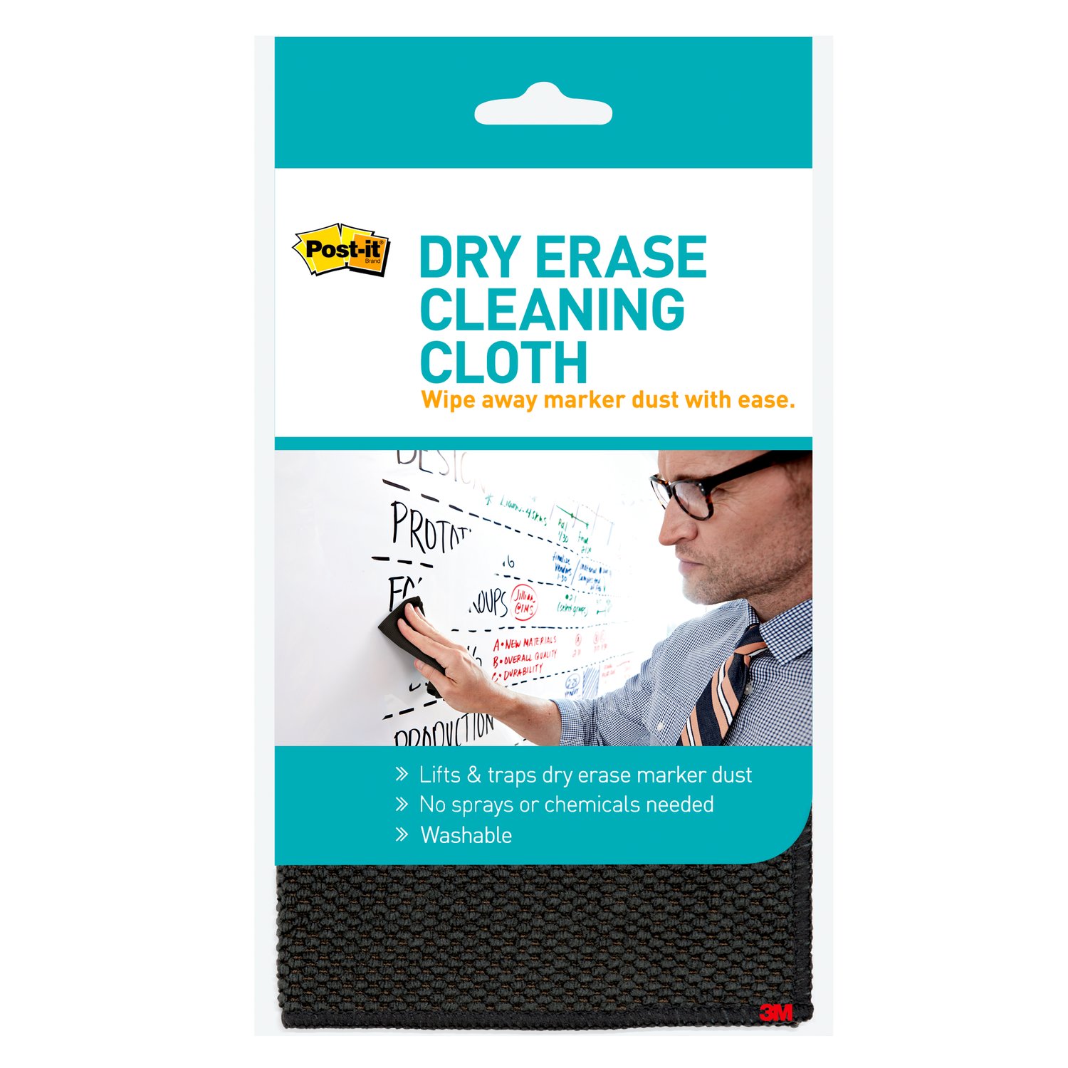 7100199897 - Post-it Dry Erase Cleaning Cloth DEFCLOTH, 11.6 in x 11.6 in (29.4 cm x 29.4 cm)