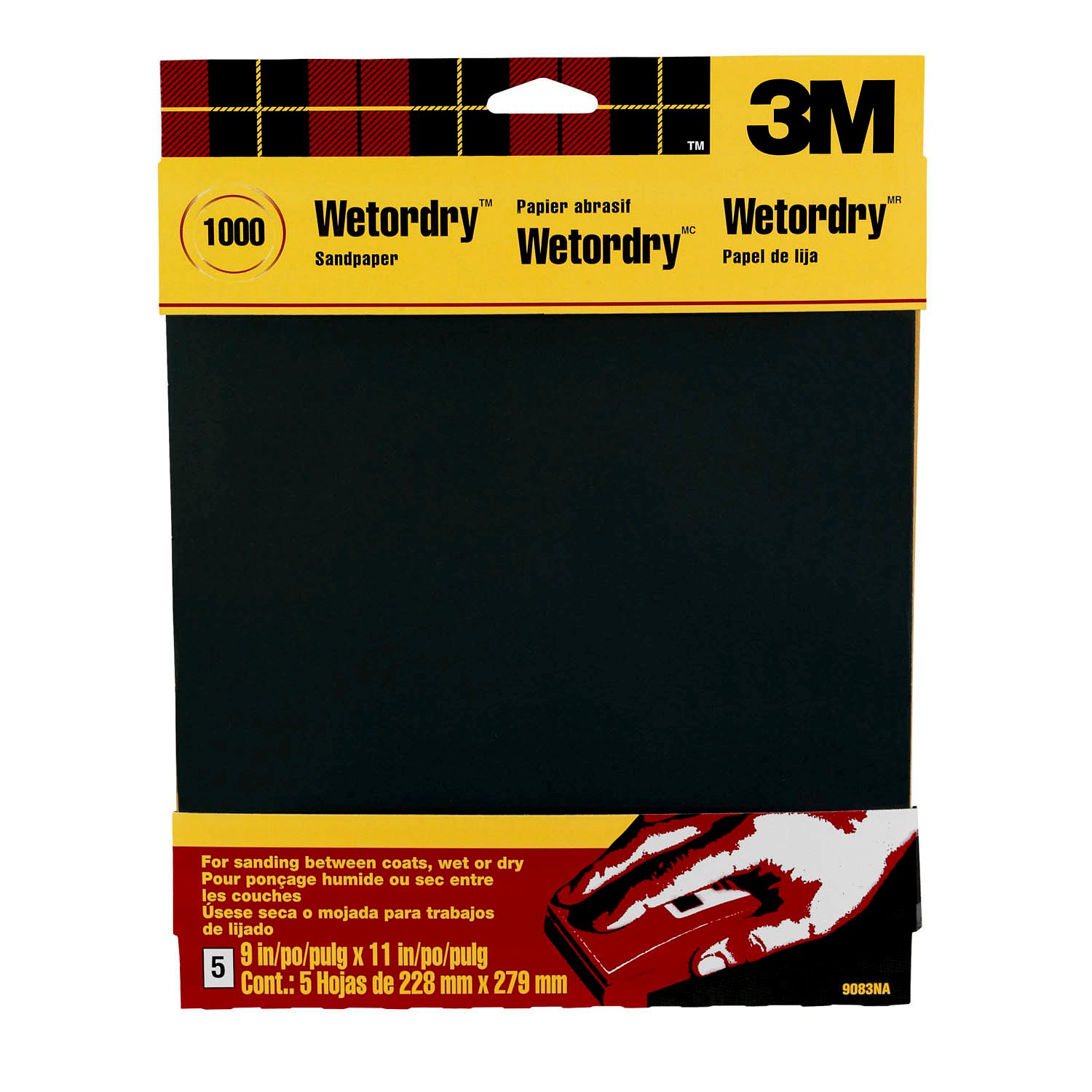 7010332423 - 3M Wetordry Sandpaper 9083NA-20, 9 in x 11 in (228 mm x 279 mm) 1000-grit