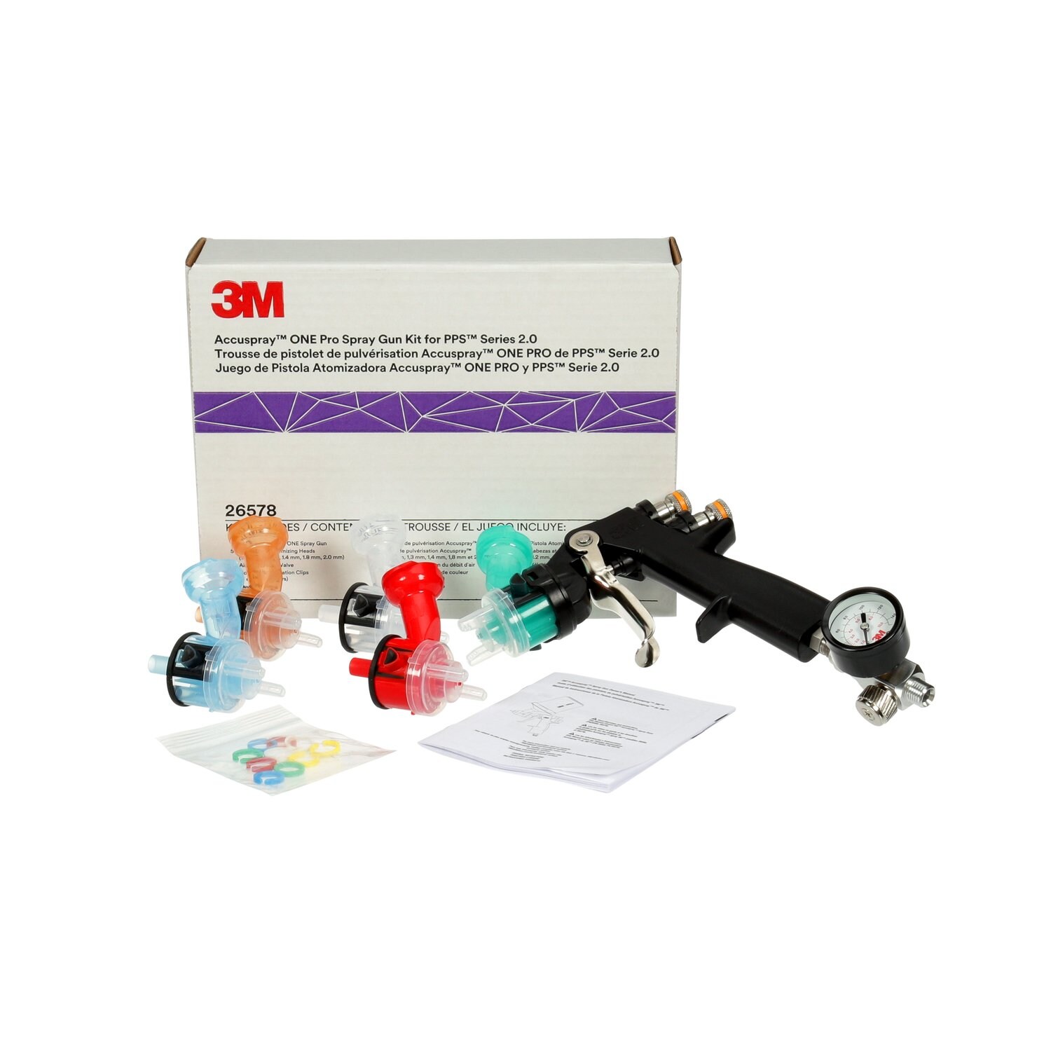 7100158715 - 3M Accuspray ONE Pro Spray Gun Kit for PPS Series 2.0, 26578, 4 kits
per case