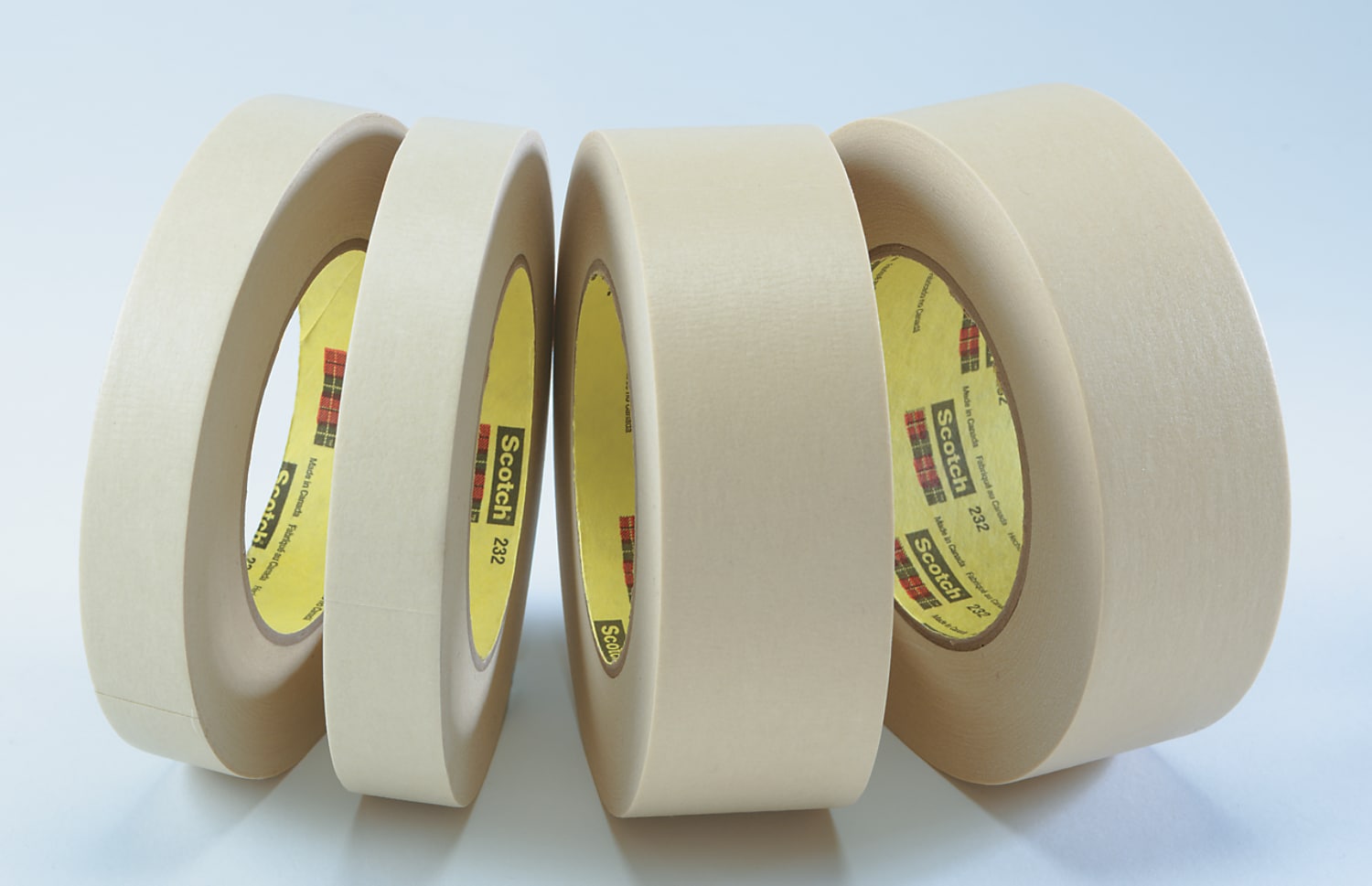 7100160903 - 3M High Performance Masking Tape 232, Tan, 4 in x 60 yd, 6.3 mil, 8 Roll/Case