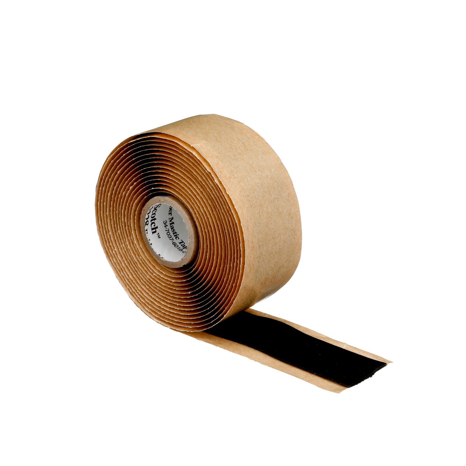 7000006048 - Scotch Rubber Mastic Tape 2228, 1 in x 10 ft, Black, 1 roll/carton, 12 rolls/Case