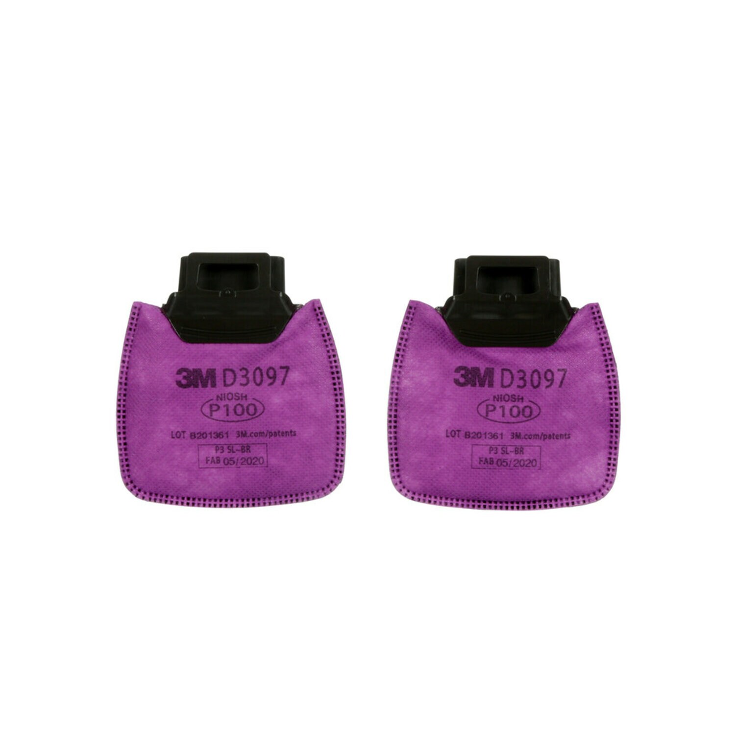 7100213150 - 3M Secure Click Particulate Filter P100 with Nuisance Level Organic Vapor Relief D3097, 100 ea/Case