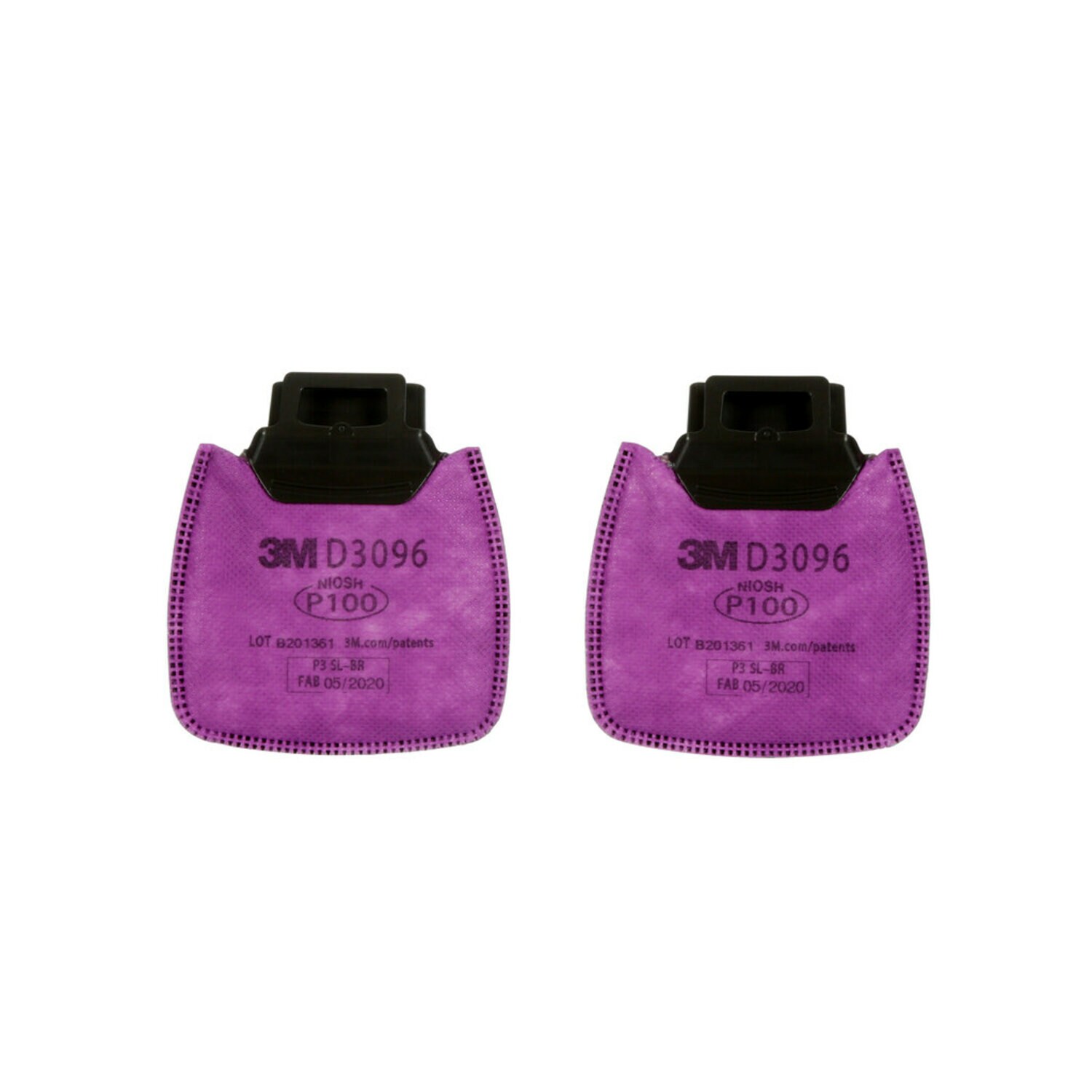 7100213425 - 3M Secure Click Particulate Filter P100 with Nuisance Level Acid Gas Relief D3096, 100 ea/Case
