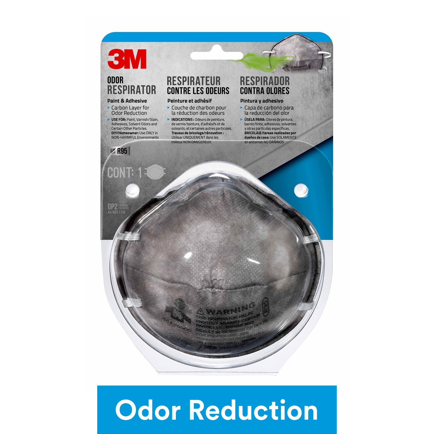 7100159319 - 3M Clip-Strip Paint Odor Respirator, 8247P12-S, 1ea/pk, 12 pks/case