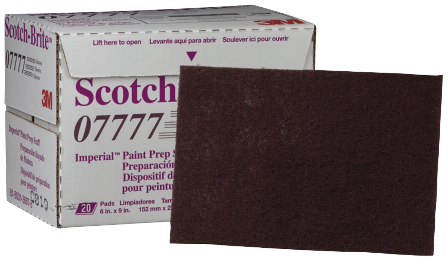 7000120941 - Scotch-Brite Paint Prep Scuff Hand Pad 07777 Maroon, 20 pads/Carton, 60 ea/Case