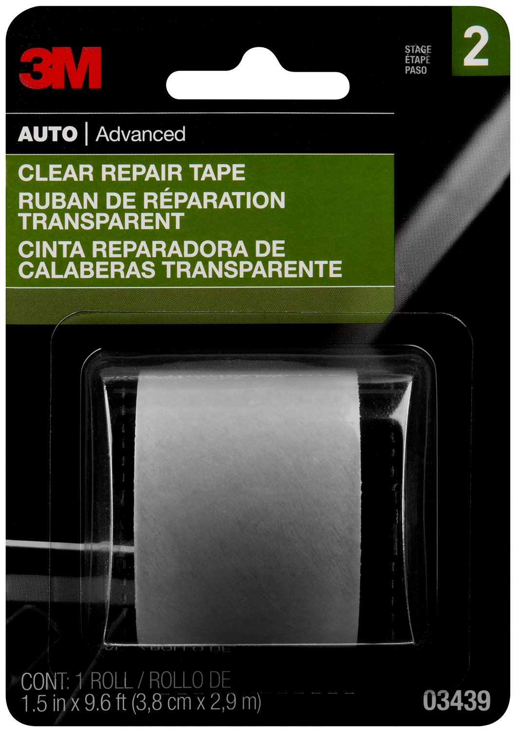 7100015033 - 3M Clear Repair Tape, 03439, 1-1/2 in x 115 in, 24 per case