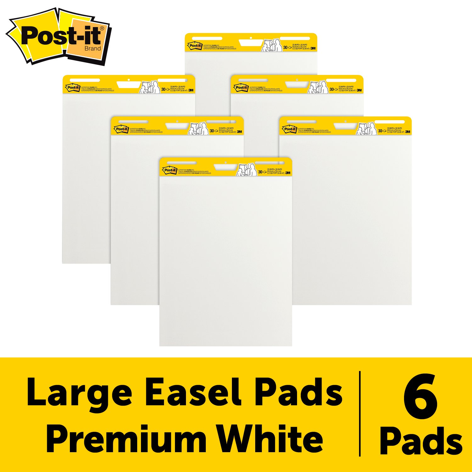 7000052624 - Post-it Meeting Chart 559VP, White, Promo 4+2 free, 63,5x76,2cm, 30 Shts/EA, 6 EA/CV, 100% PEFC, SGSCH-PEFC-COC-110078