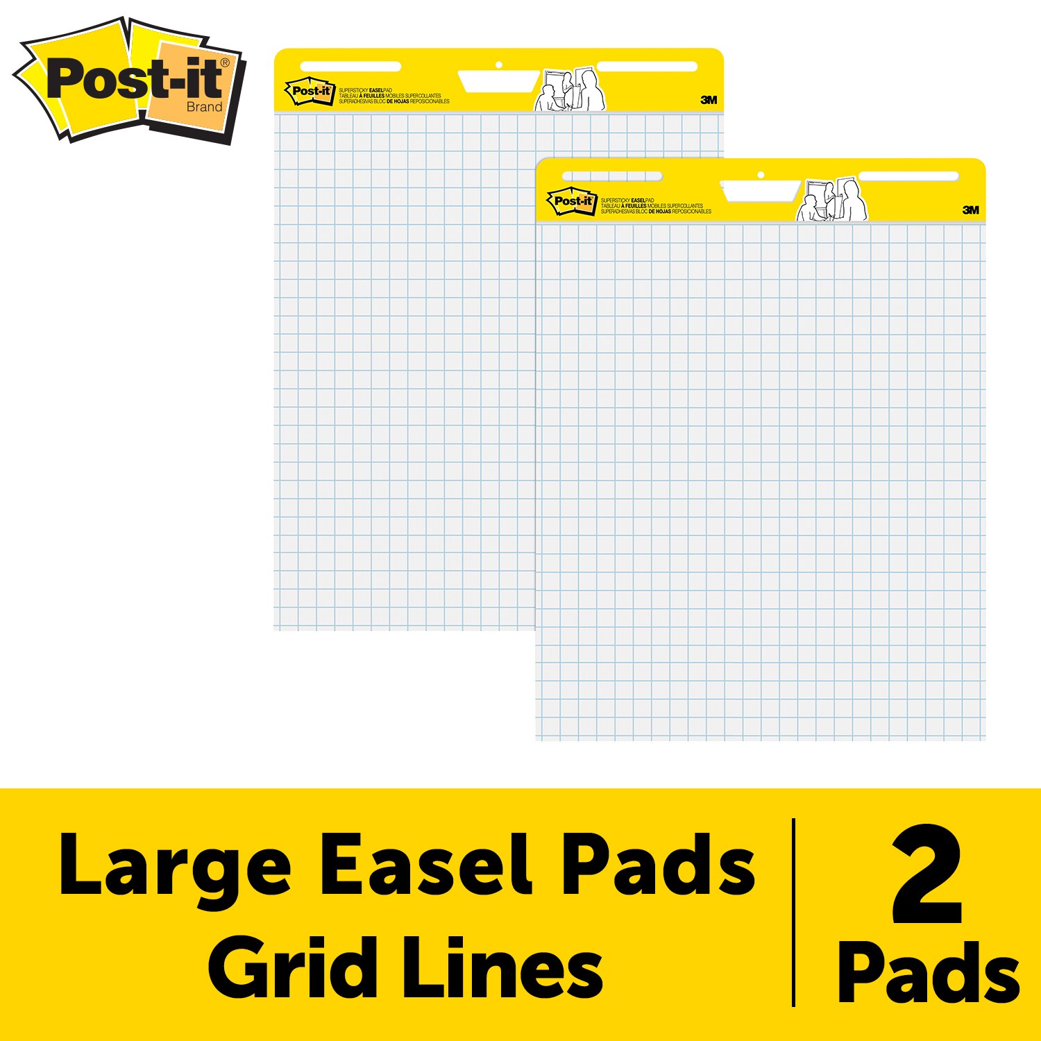 7100378025 - POST-IT Super Sticky Easel 560-0, White Grid Lines, 25x30in, 30 Sheets/Pad, 2 Pads/Case, 100% PEFC SGSCH-PEFC-COC-110078
